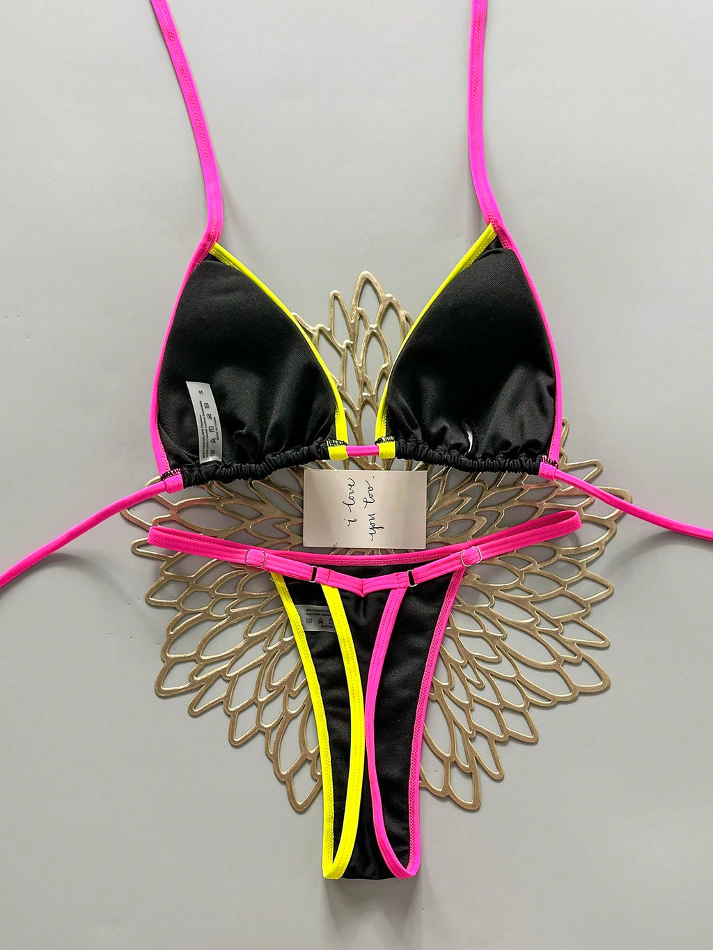 2pcs Casual Elegant Sexy Bohemian Floral Tie-Dye Trim Bikini
