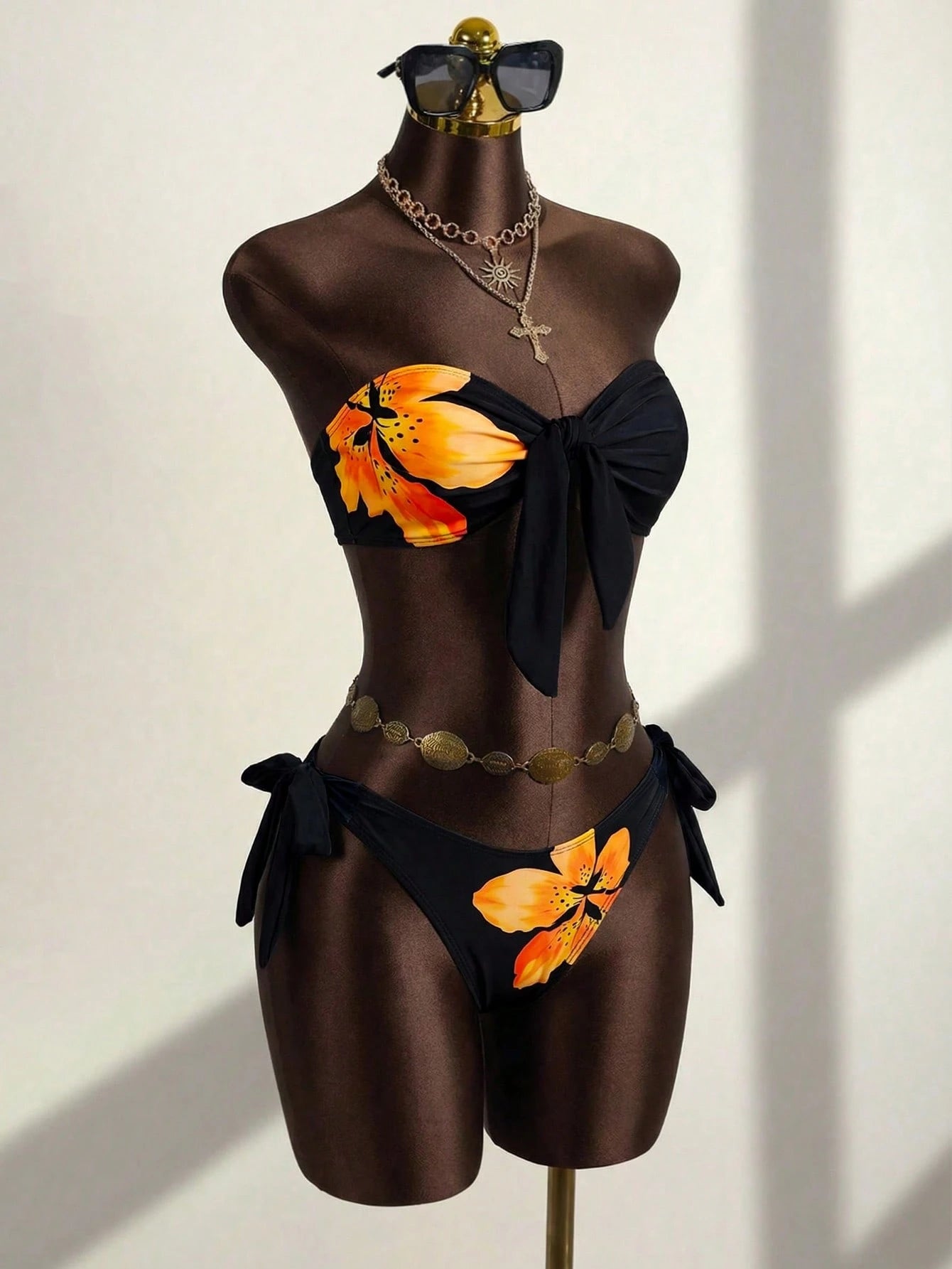 Swim SXY Women's Summer Beach New Sexy Leopard Floral Print Halter Backless Bikini And Side Tie Two Pieces - image 13