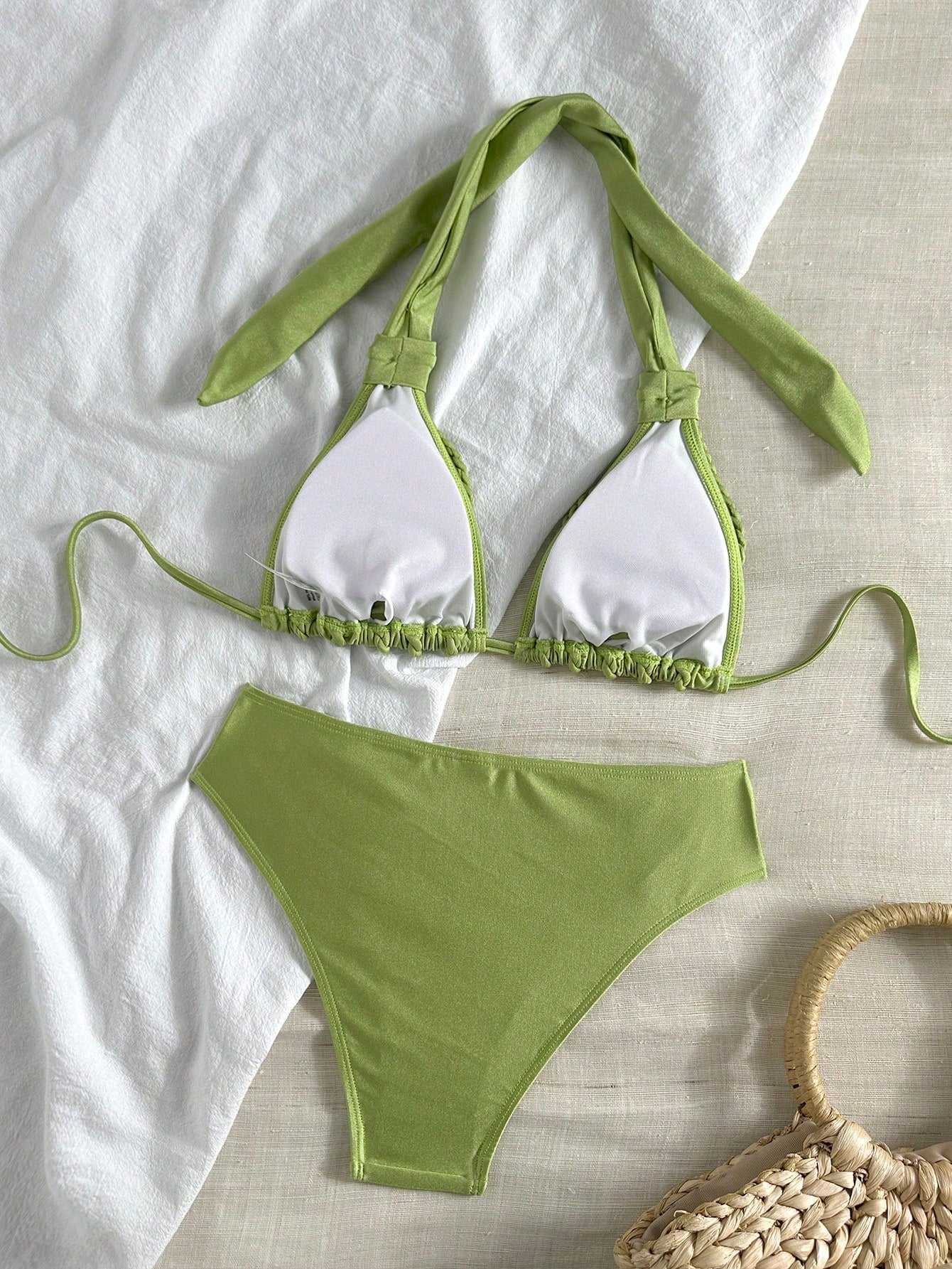 Bonvoyette Women's Elegant Casual Vacation Halter Bikini Set, Handmade Rope Isla