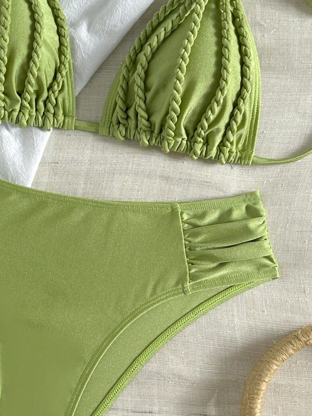 Bonvoyette Women's Elegant Casual Vacation Halter Bikini Set, Handmade Rope Isla