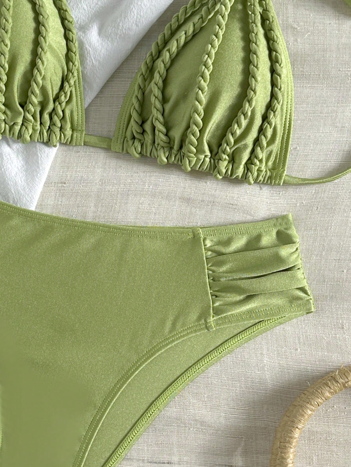Bonvoyette Women's Elegant Casual Vacation Halter Bikini Set, Handmade Rope Isla