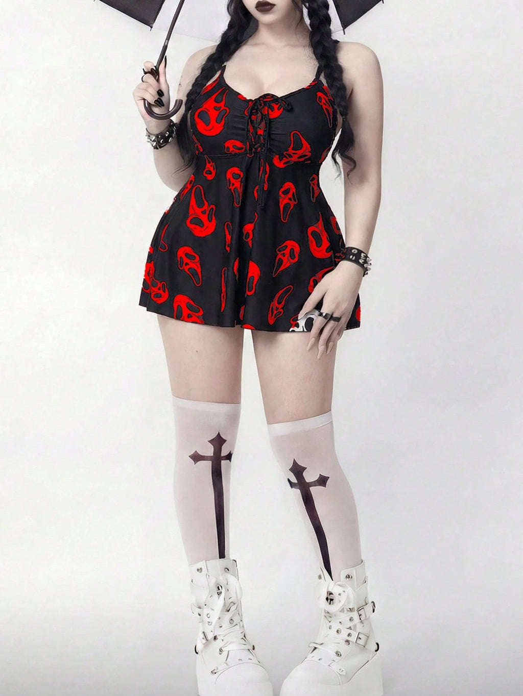 Goth 2026 New Plus Size 2 Pieces Swimsuit, Summer Beach Vacation Outfit - image 8