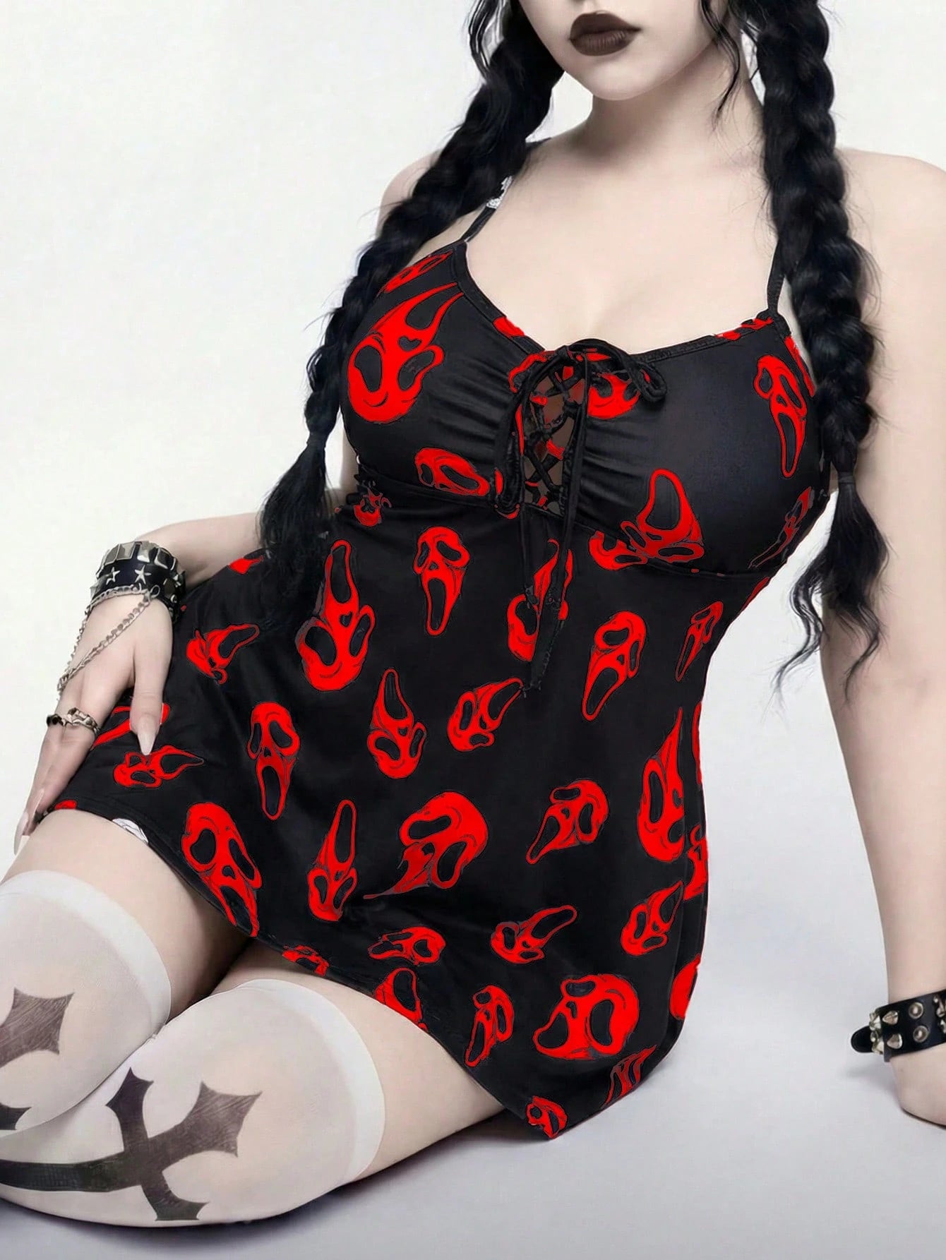 Goth 2026 New Plus Size 2 Pieces Swimsuit, Summer Beach Vacation Outfit - image 9