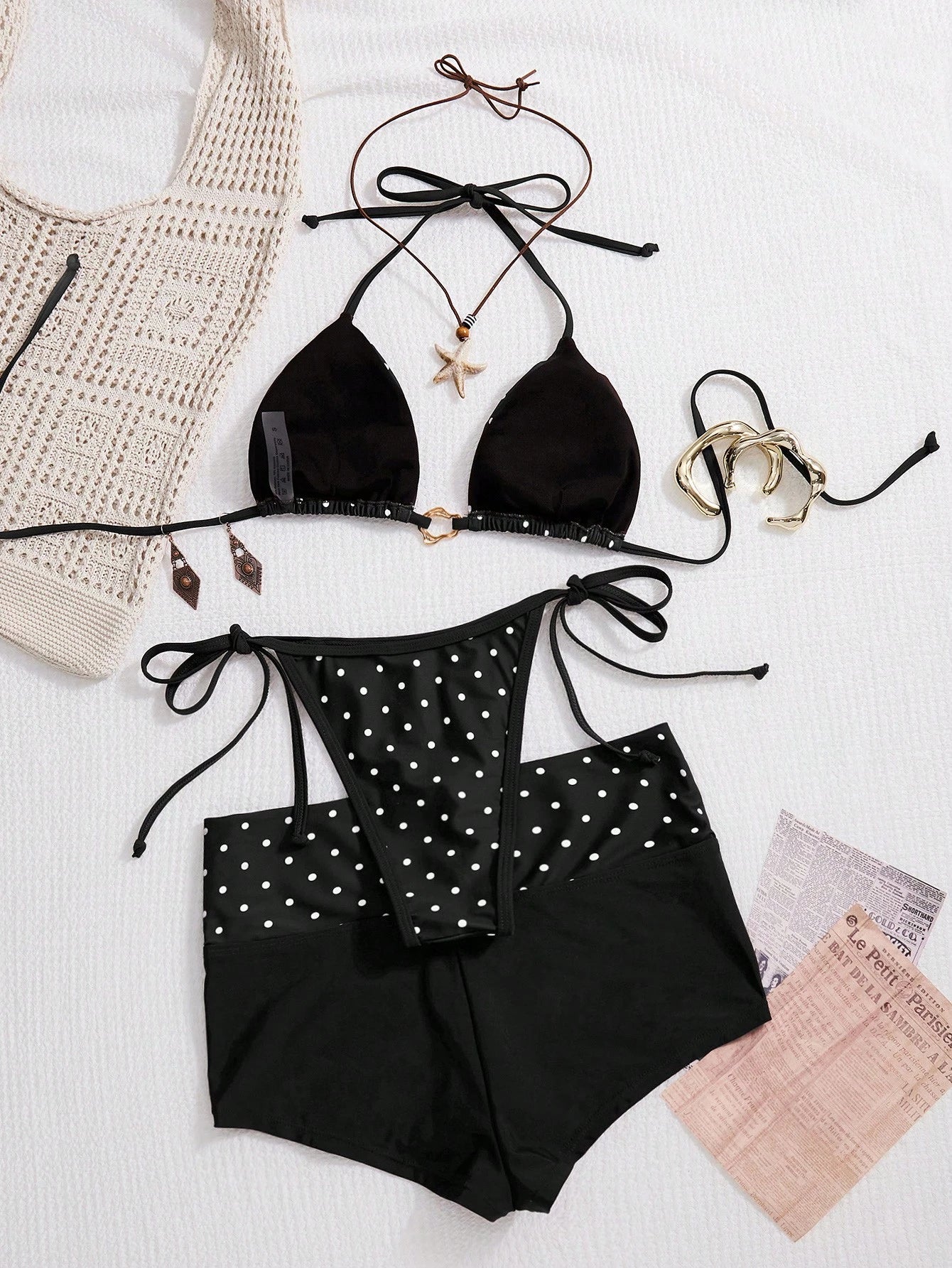 Swim Mod 26SS Spring/Summer Vacation Beach Polka Dot Bikini With