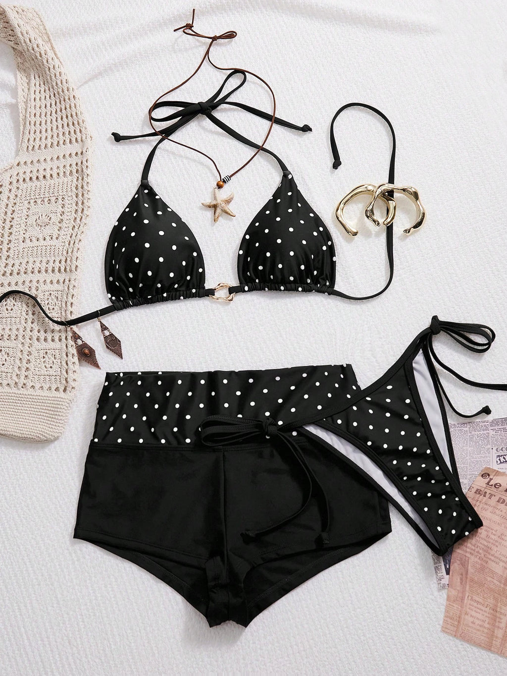 Swim Mod 26SS Spring/Summer Vacation Beach Polka Dot Bikini With