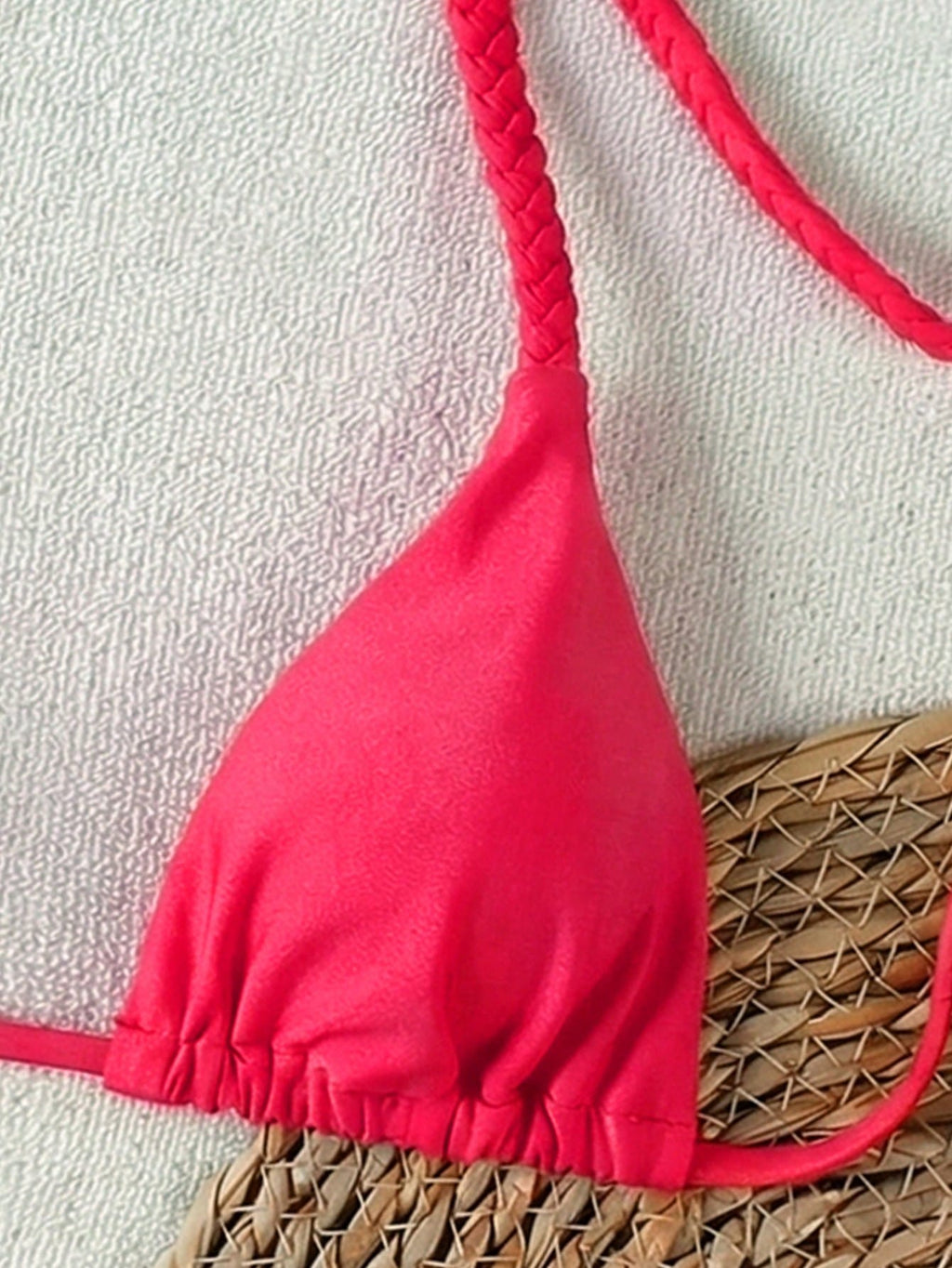 2026 Spring/Summer Black Woven Strap Women's Bikini Set, Sexy