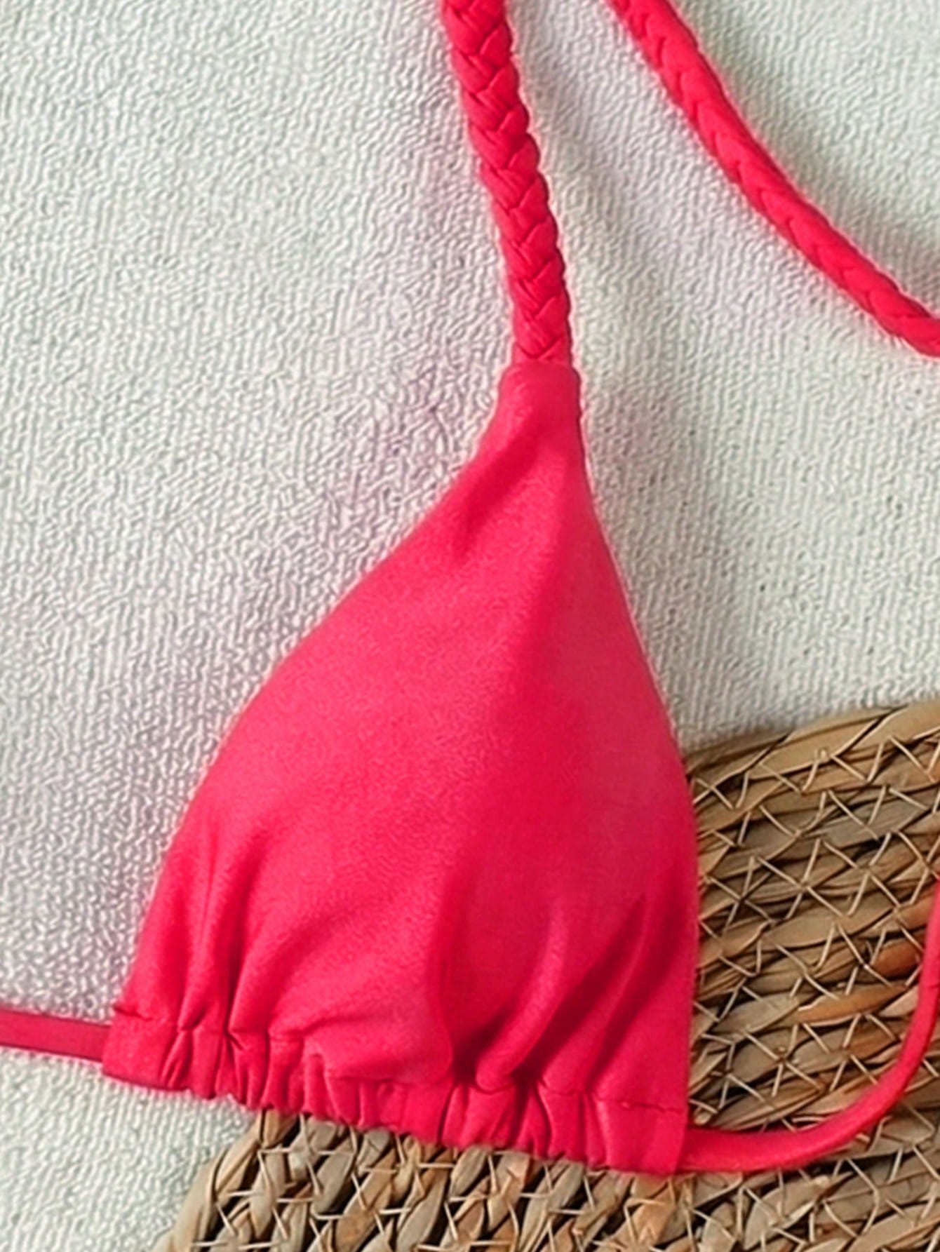 2026 Spring/Summer Black Woven Strap Women's Bikini Set, Sexy