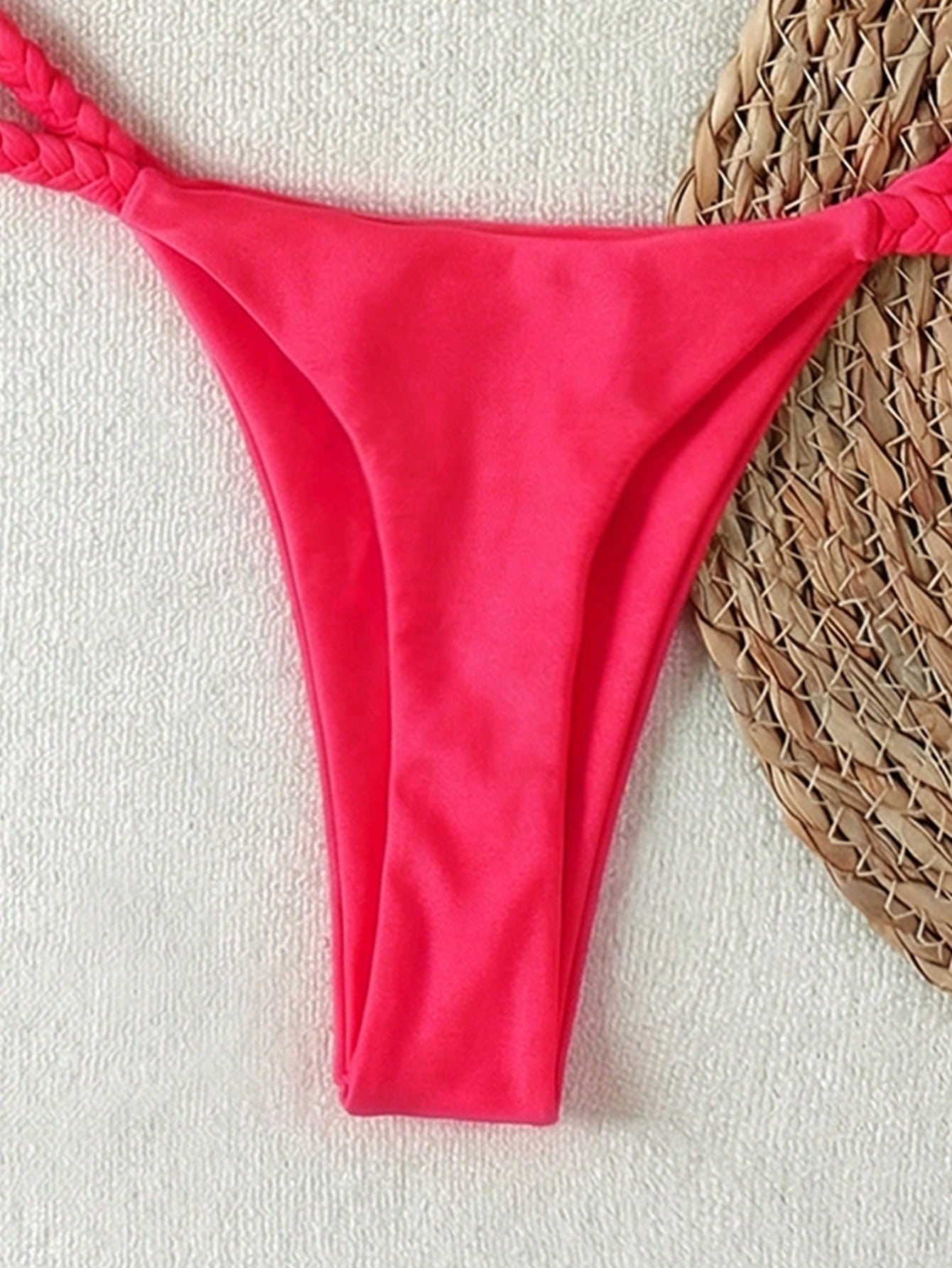2026 Spring/Summer Black Woven Strap Women's Bikini Set, Sexy