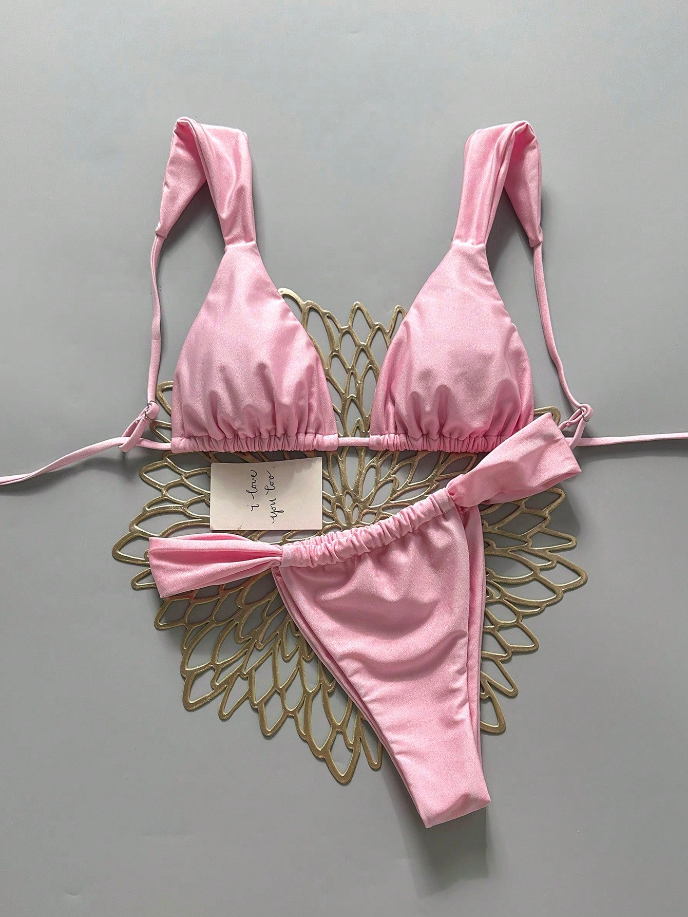 Swim Mod Women's Solid Color Bikini Set