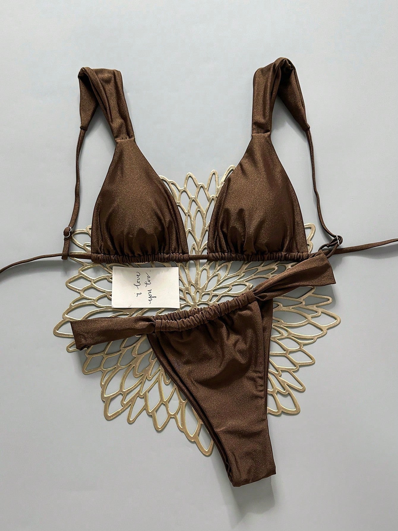 Swim Mod Women's Solid Color Bikini Set