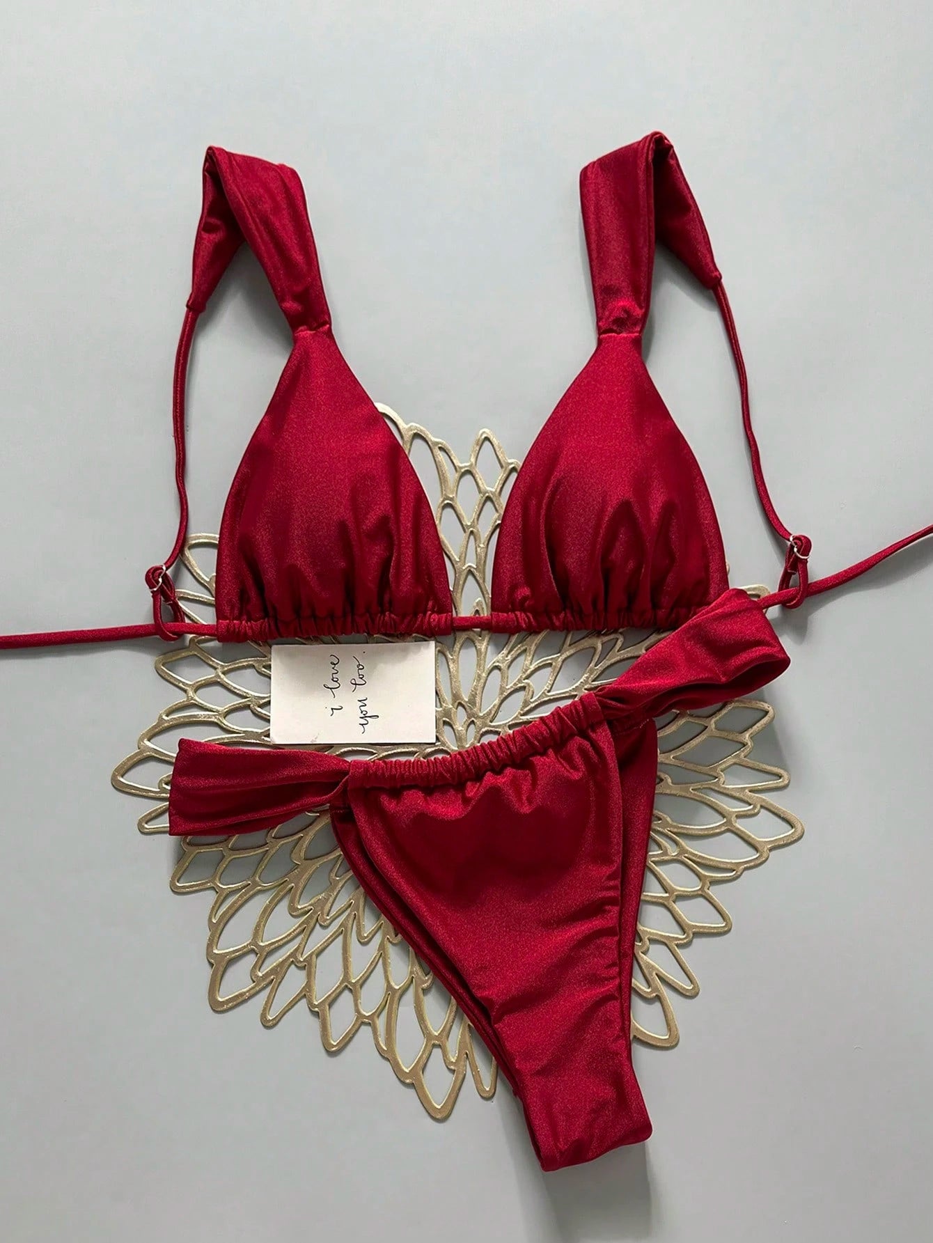Swim Mod Women's Solid Color Bikini Set