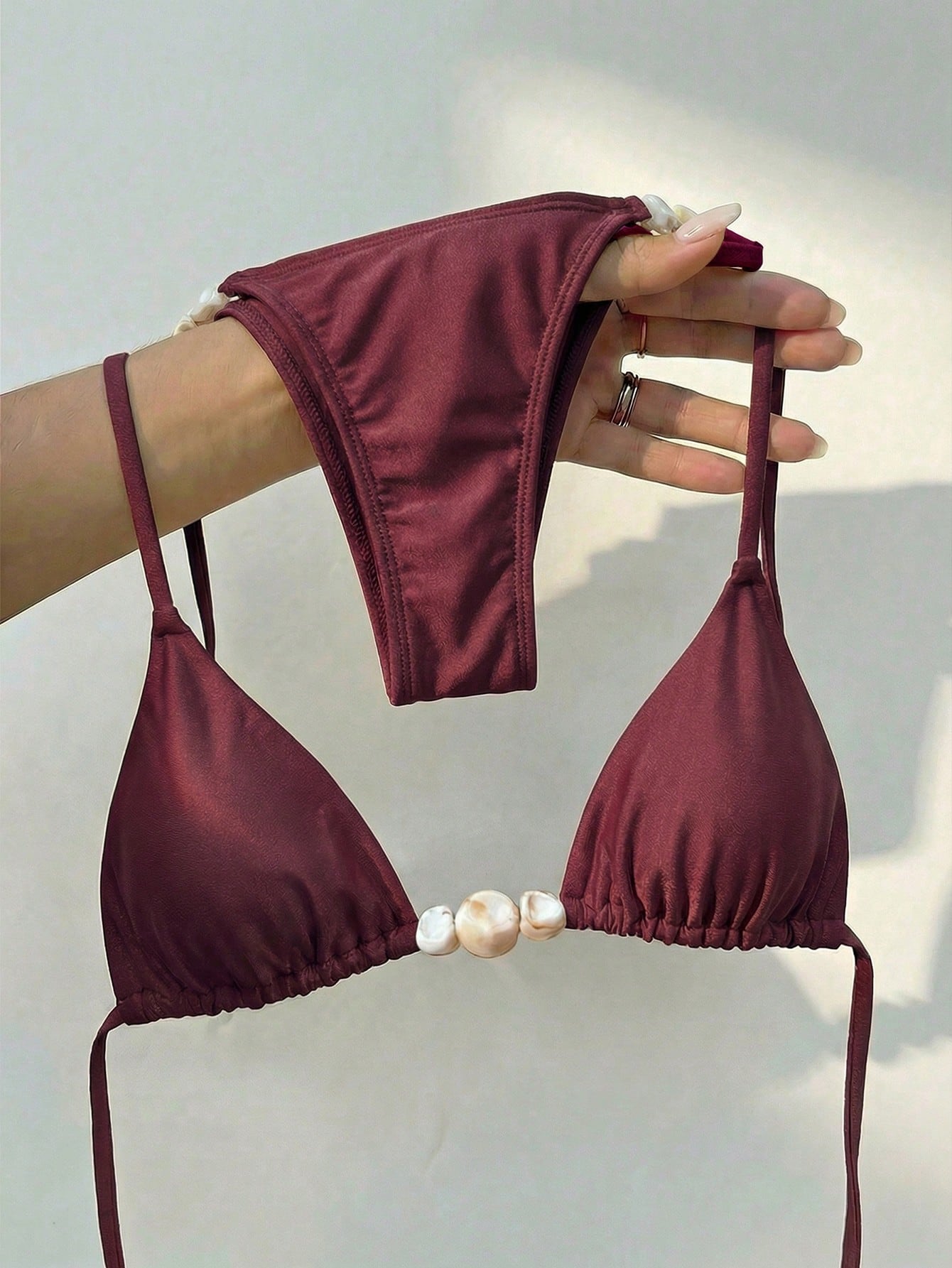 Bikinx 2026 New Sexy Solid Color Bikini Two Pieces Swimwear For Women Vacation B