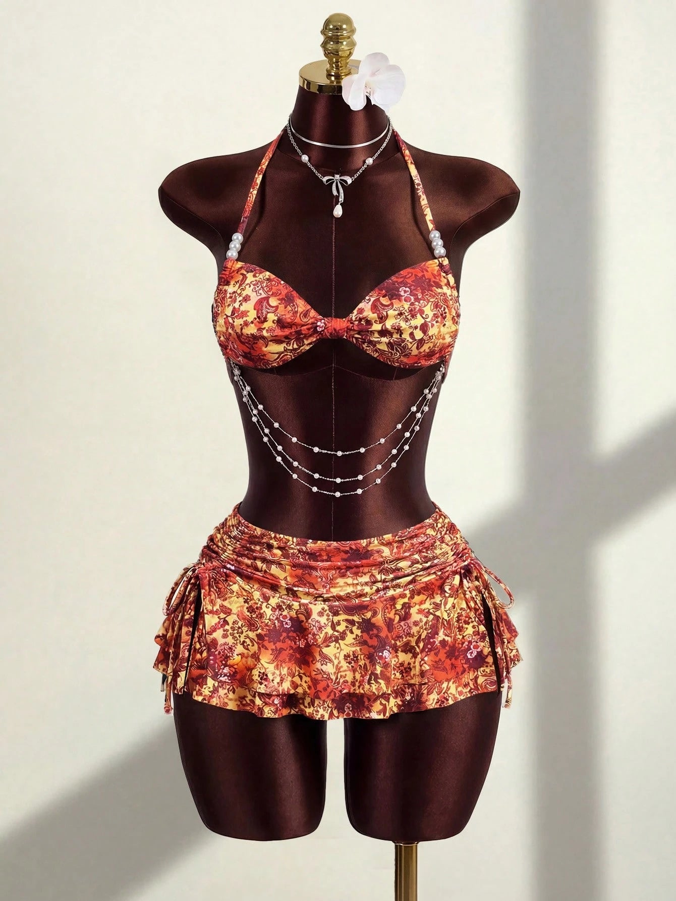 Zestiva 3pcs/Set Brown Summer Boho Sequin Beach Party Holiday Holiday