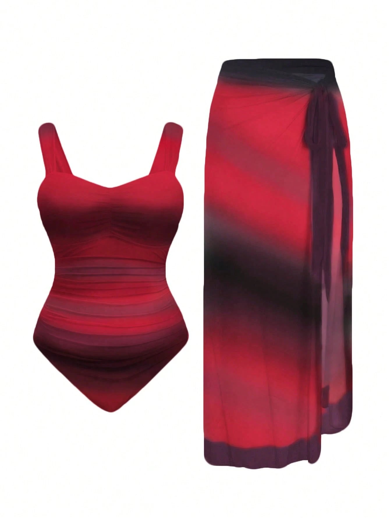 Swim Oasis Plus Size Women 2pcs Gradient Ruched One-Piece Swimsuit - image 11