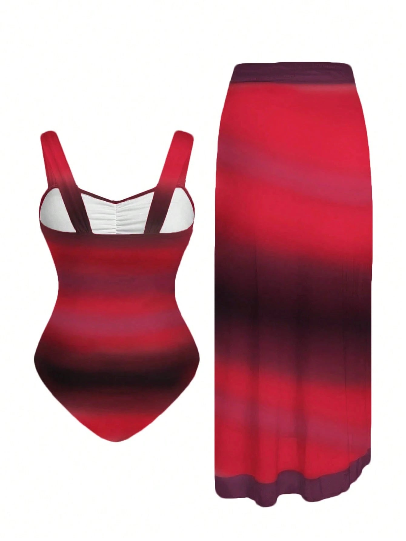 Swim Oasis Plus Size Women 2pcs Gradient Ruched One-Piece Swimsuit - image 12