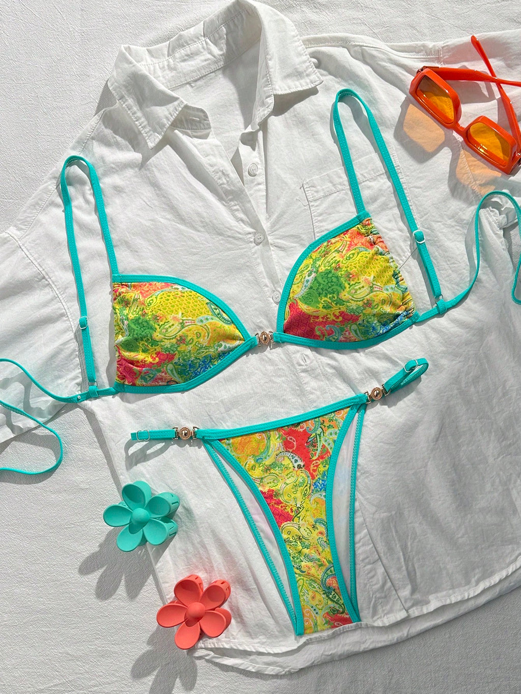Swim Mod 2pcs/Set Women's Beach Vacation Valentine's Day Beach Party