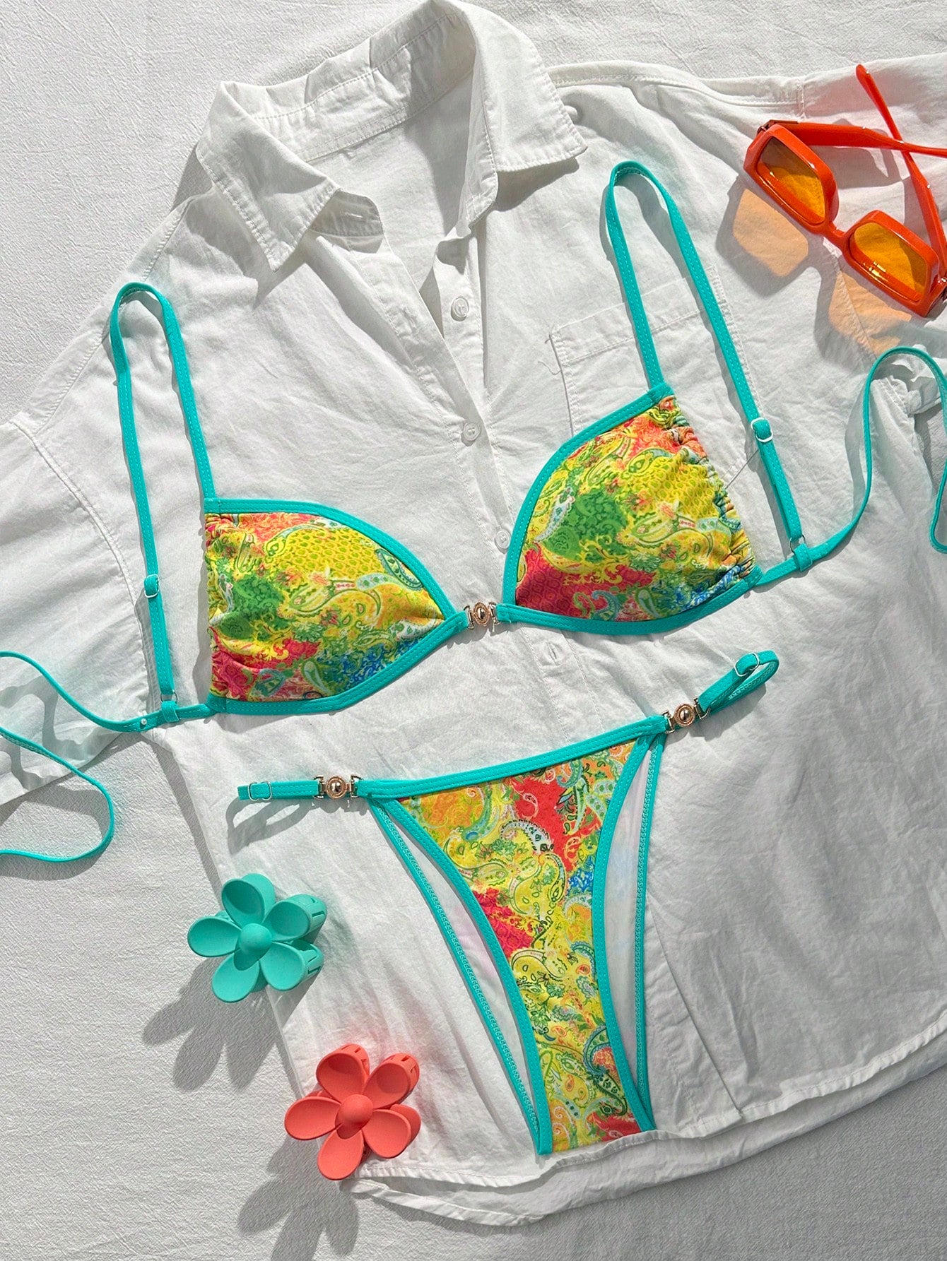 Swim Mod 2pcs/Set Women's Beach Vacation Valentine's Day Beach Party