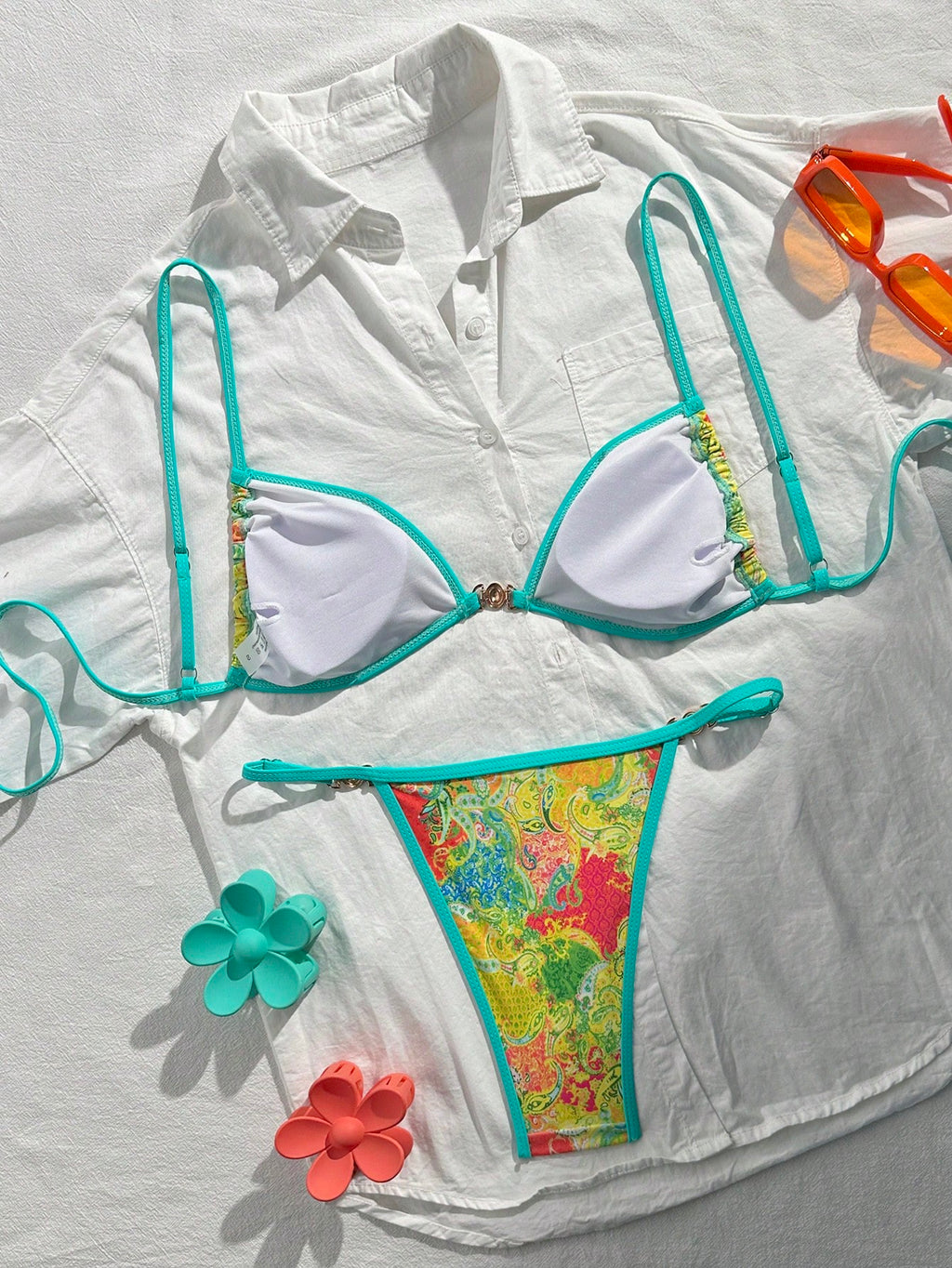 Swim Mod 2pcs/Set Women's Beach Vacation Valentine's Day Beach Party