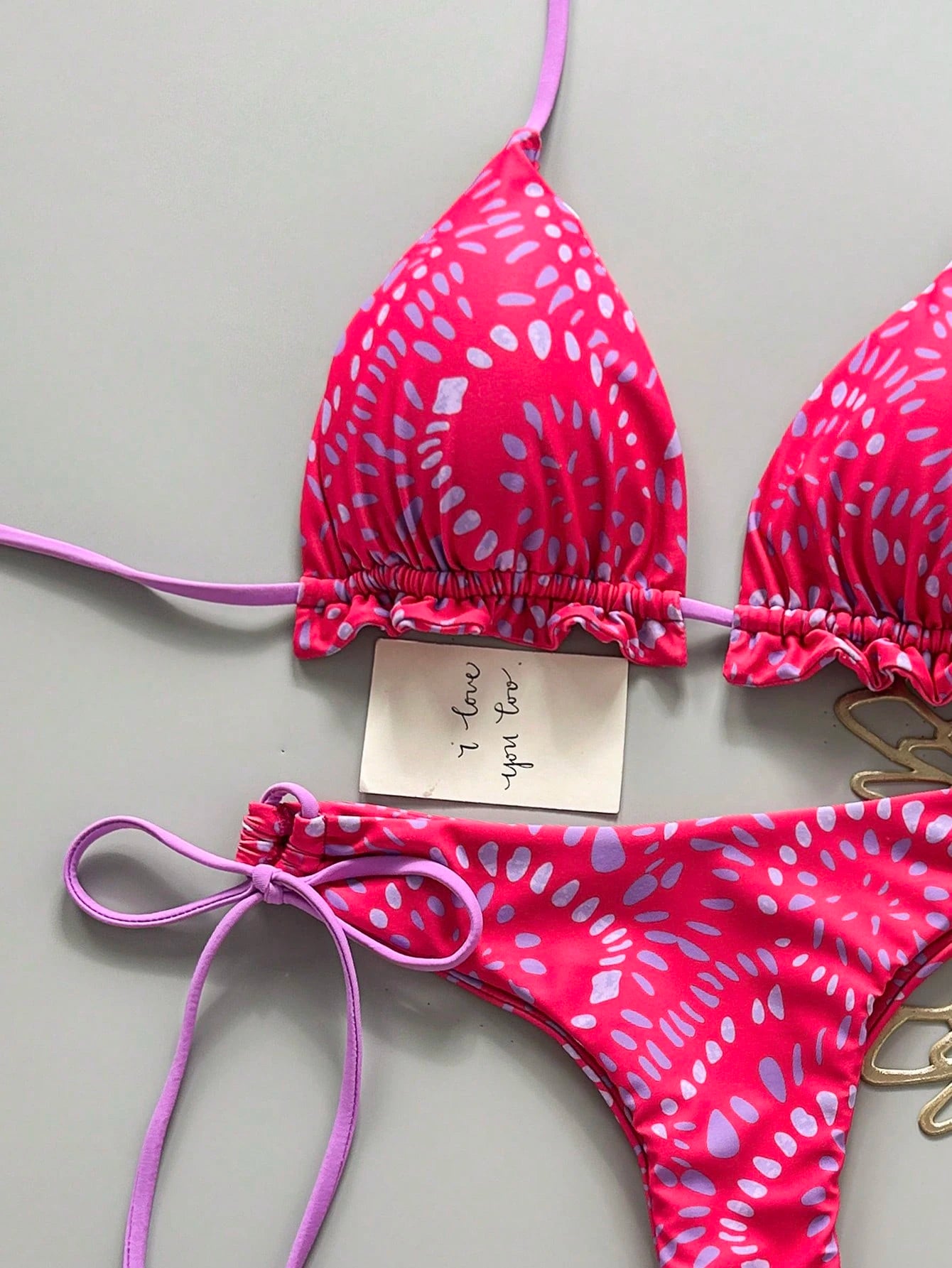 2pcs Solid Color Casual Cute Elegant Sexy Tie-Up Pearl Ball Polka Dot Bohemian Bikini Swimwear, Beach - image 18
