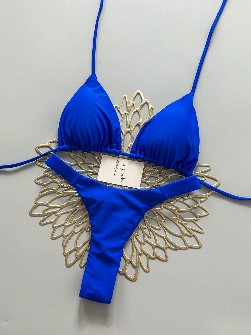 2pcs Casual Elegant Sexy Bohemian Floral Print Tie-Up Braided Bikini Swimwear, S