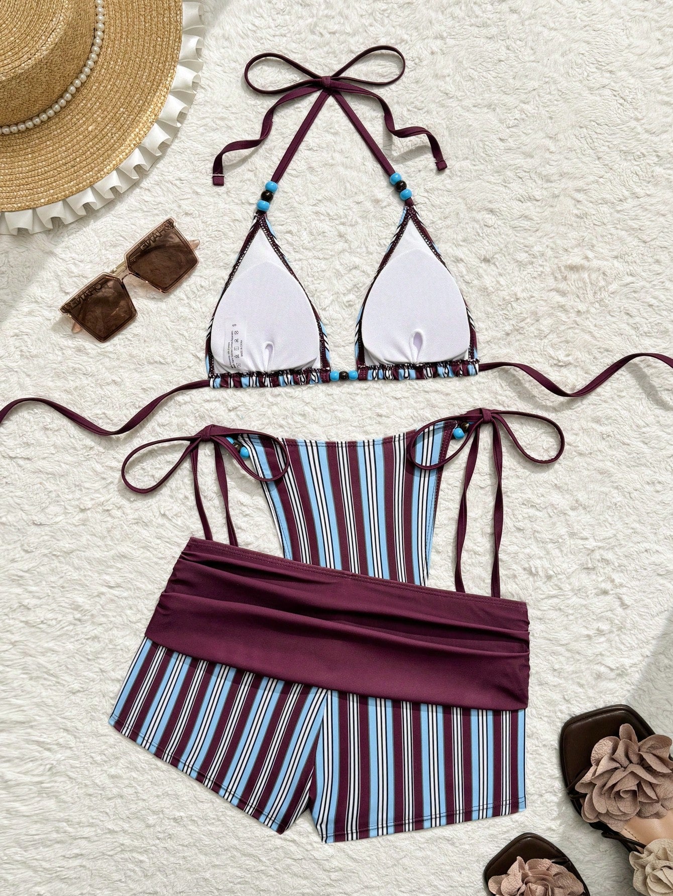 Costavie Blue And White Striped Summer Casual Holiday Pool Party