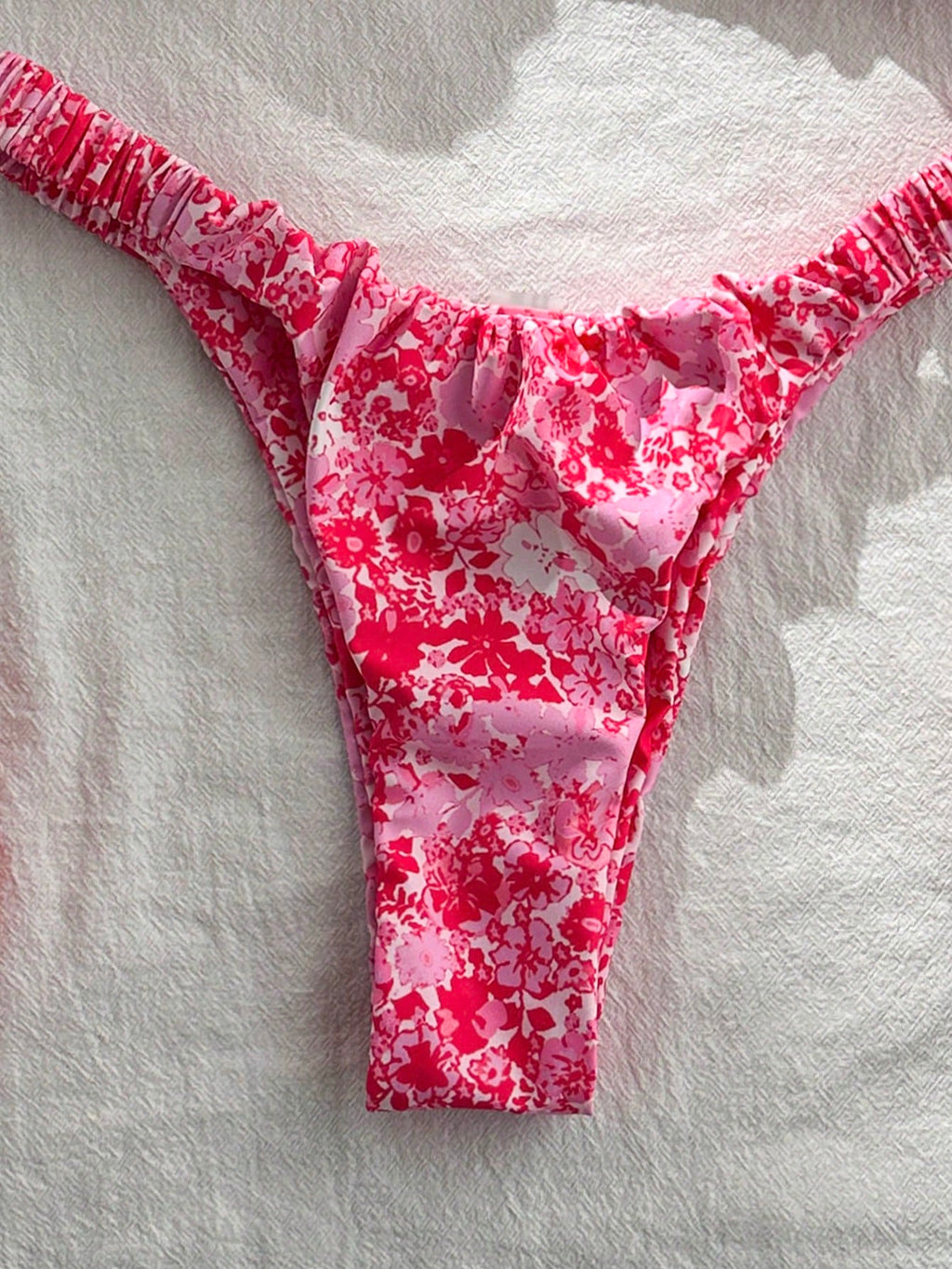 Swim Mod Women's Solid Color Ruched High Cut Sexy Bikini Set,