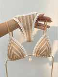 Bikinx 2025 Back To School Women's Bohemian Lace Striped Textured