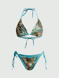 Avant 2025 Sexy Vintage Leopard Print Pattern Bikini 2 Pieces Set For