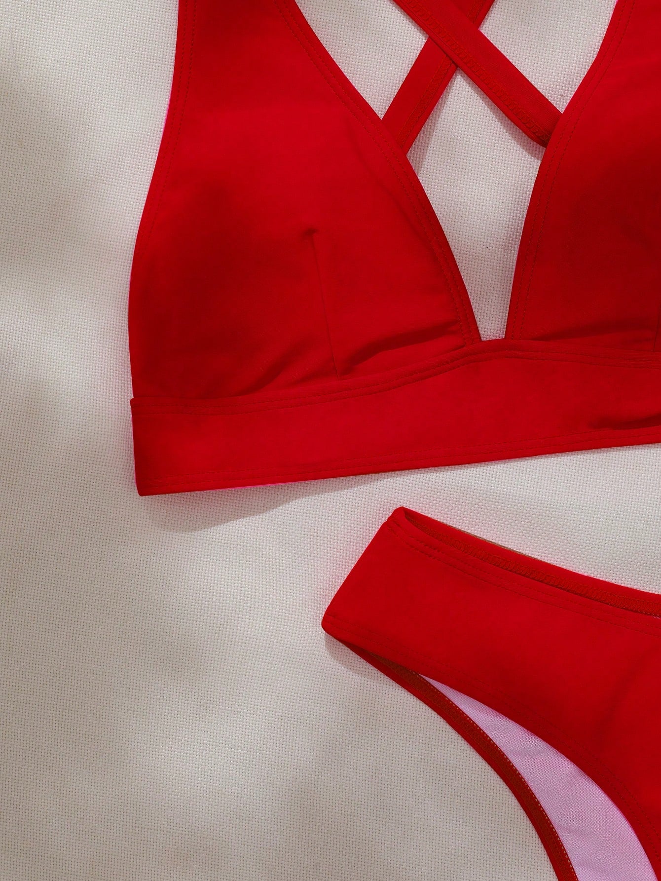 Swim Women's Solid Color Criss-Cross Back Sexy Bikini Swimsuit Set, Summer Beach - image 16