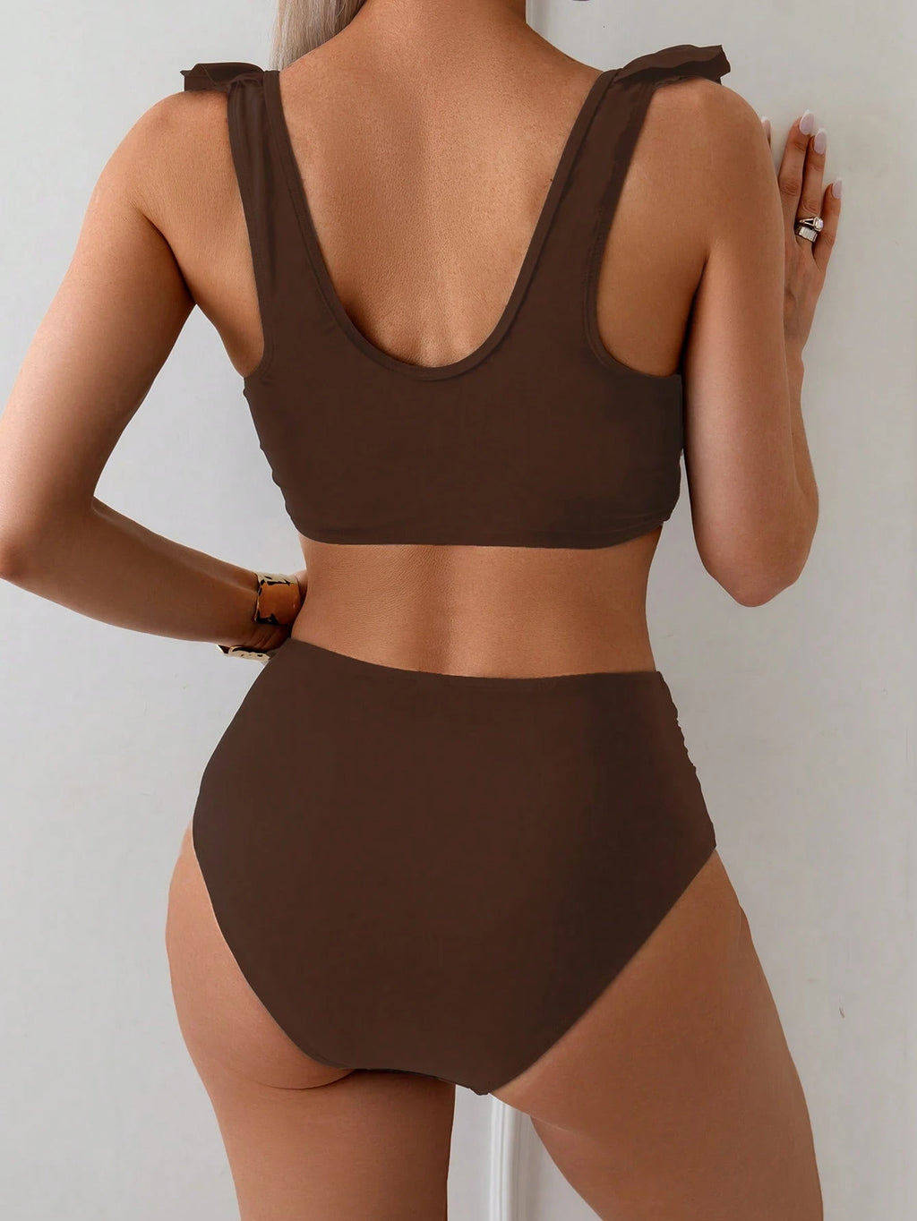 EMERY ROSE 2pcs Women's Summer Beach Elegant Vacation Solid Color