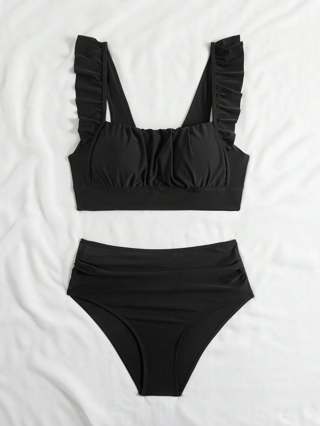 EMERY ROSE 2pcs Women's Summer Beach Elegant Vacation Solid Color