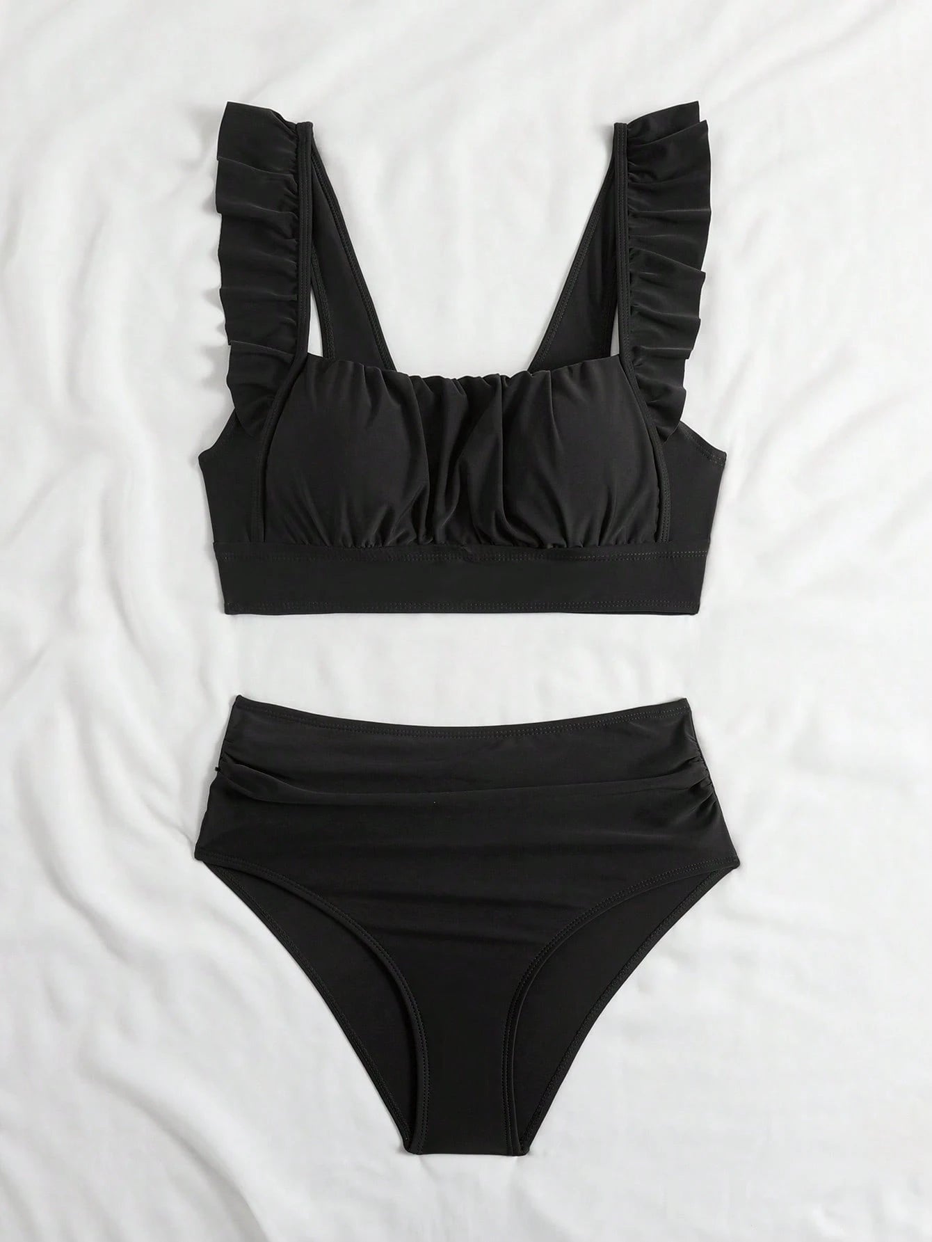 EMERY ROSE 2pcs Women's Summer Beach Elegant Vacation Solid Color