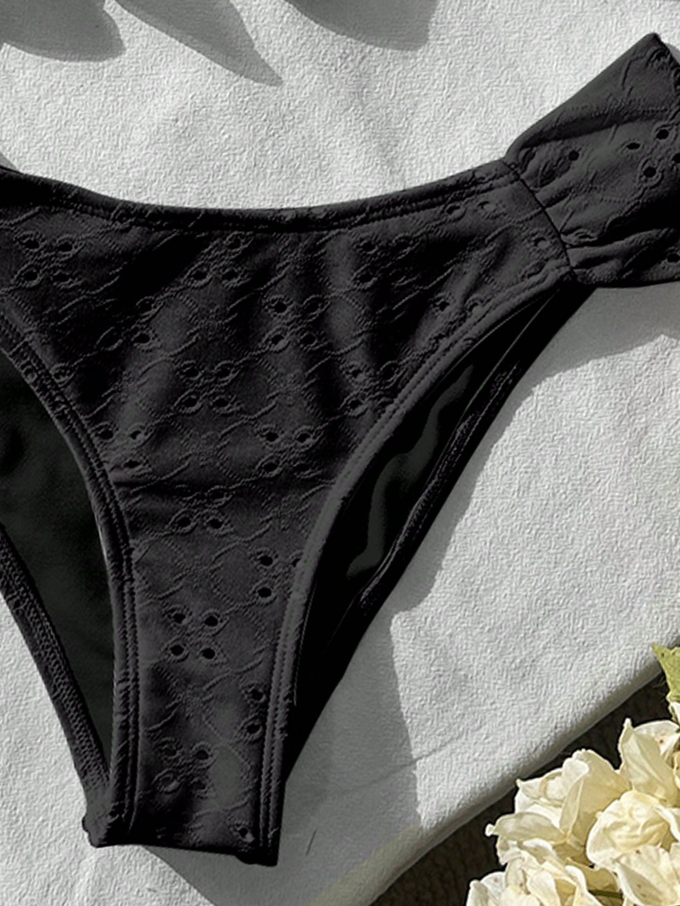 Swim Vcay Spring/Summer Solid Color Strap Jacquard Fabric Wireless