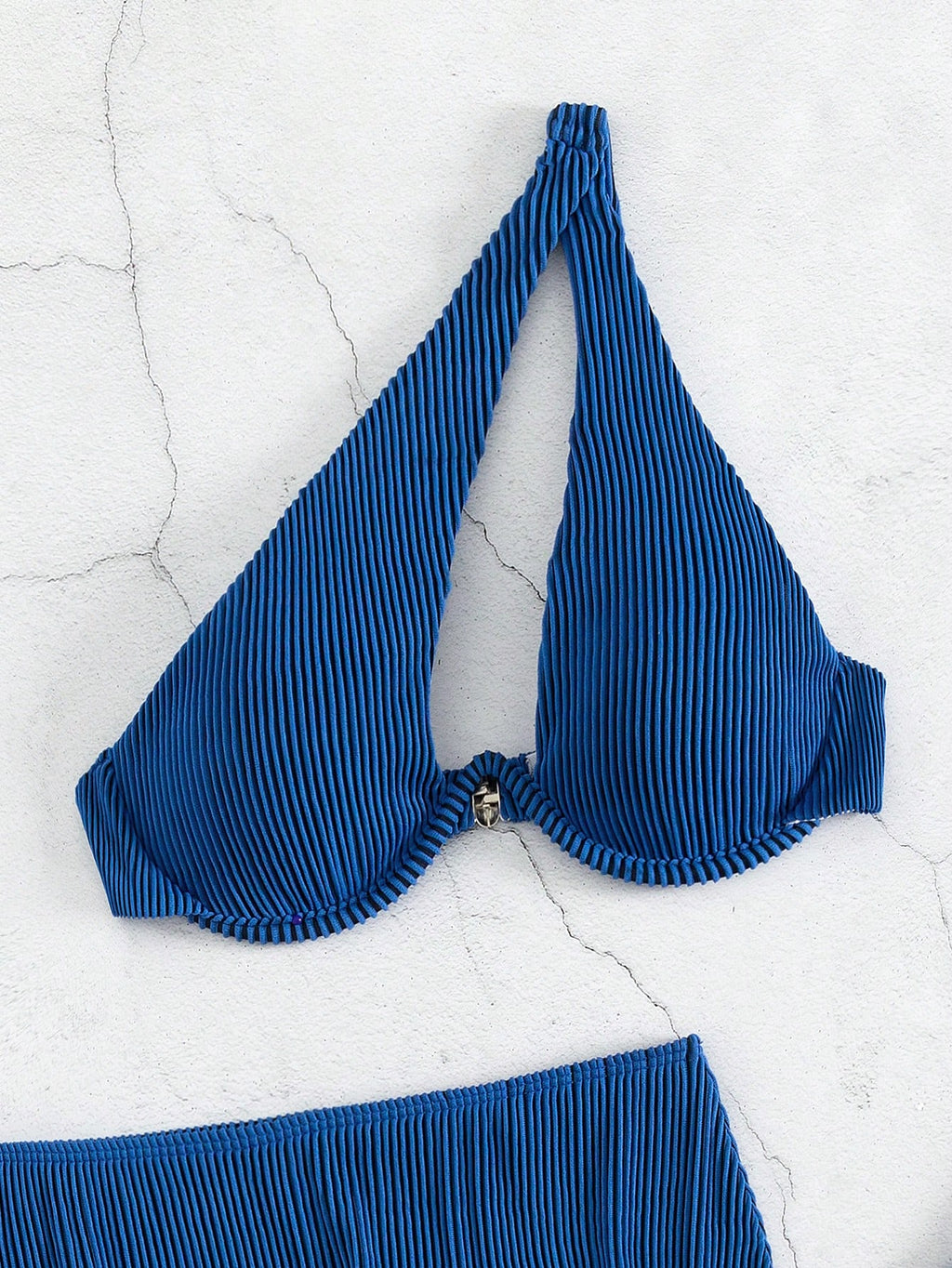 Swim SXY Summer Beach Rib Cut-Out Underwire Bikini With Beach Skirt