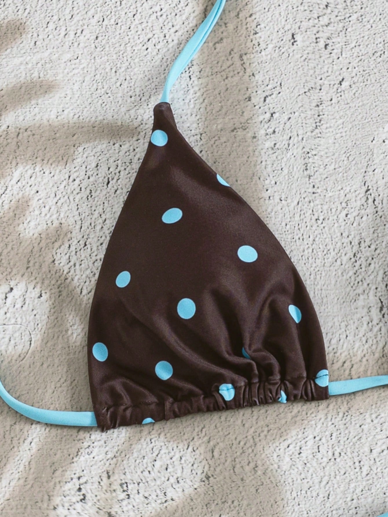 Swim Mod Women's Brown And Blue Polka Dot 2-Piece Bikini Swimwear
