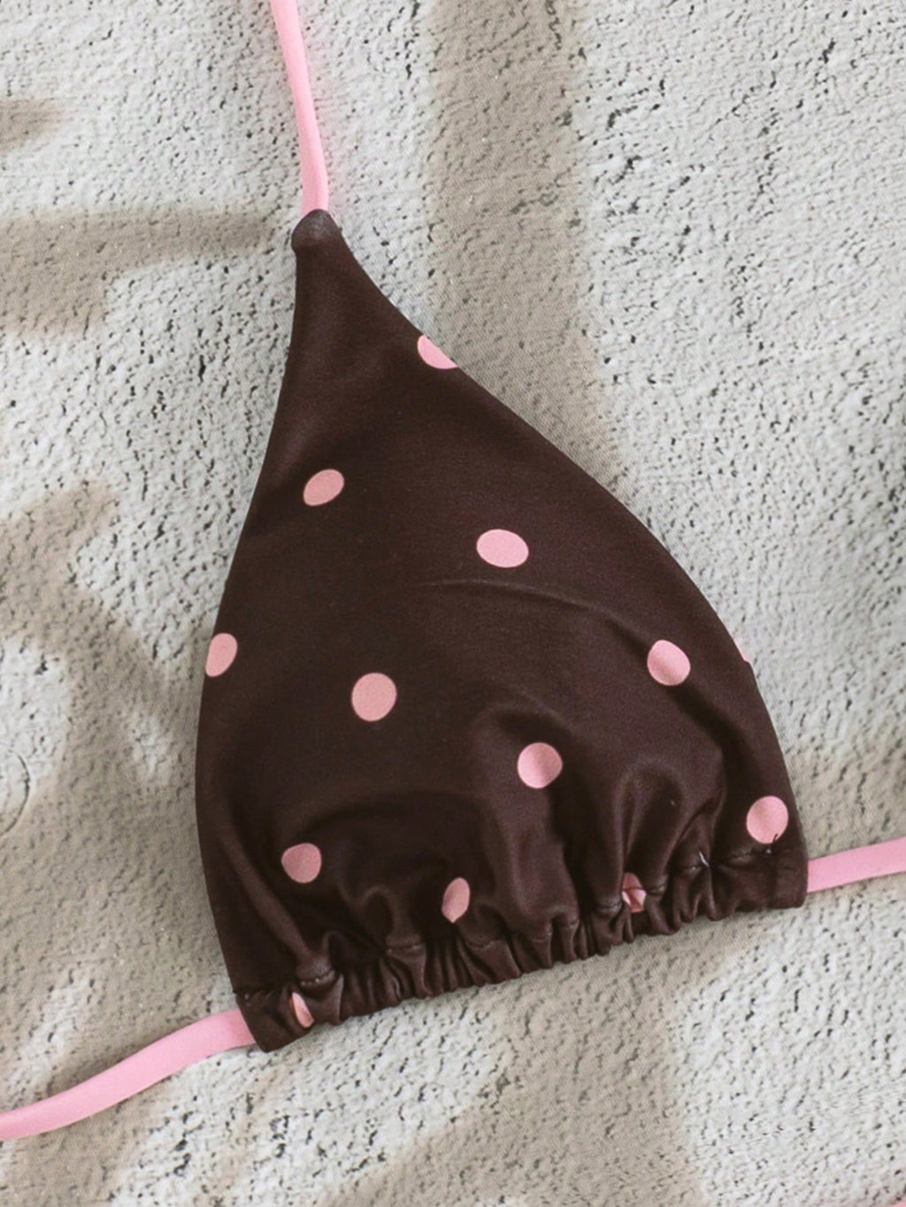 Swim Mod Women's Brown And Blue Polka Dot 2-Piece Bikini Swimwear