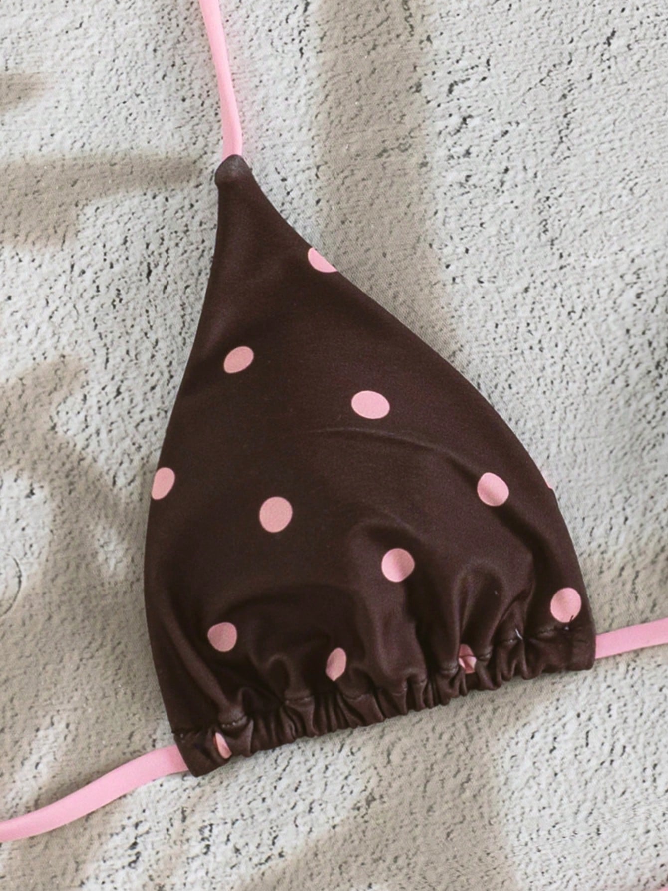 Swim Mod Women's Brown And Blue Polka Dot 2-Piece Bikini Swimwear