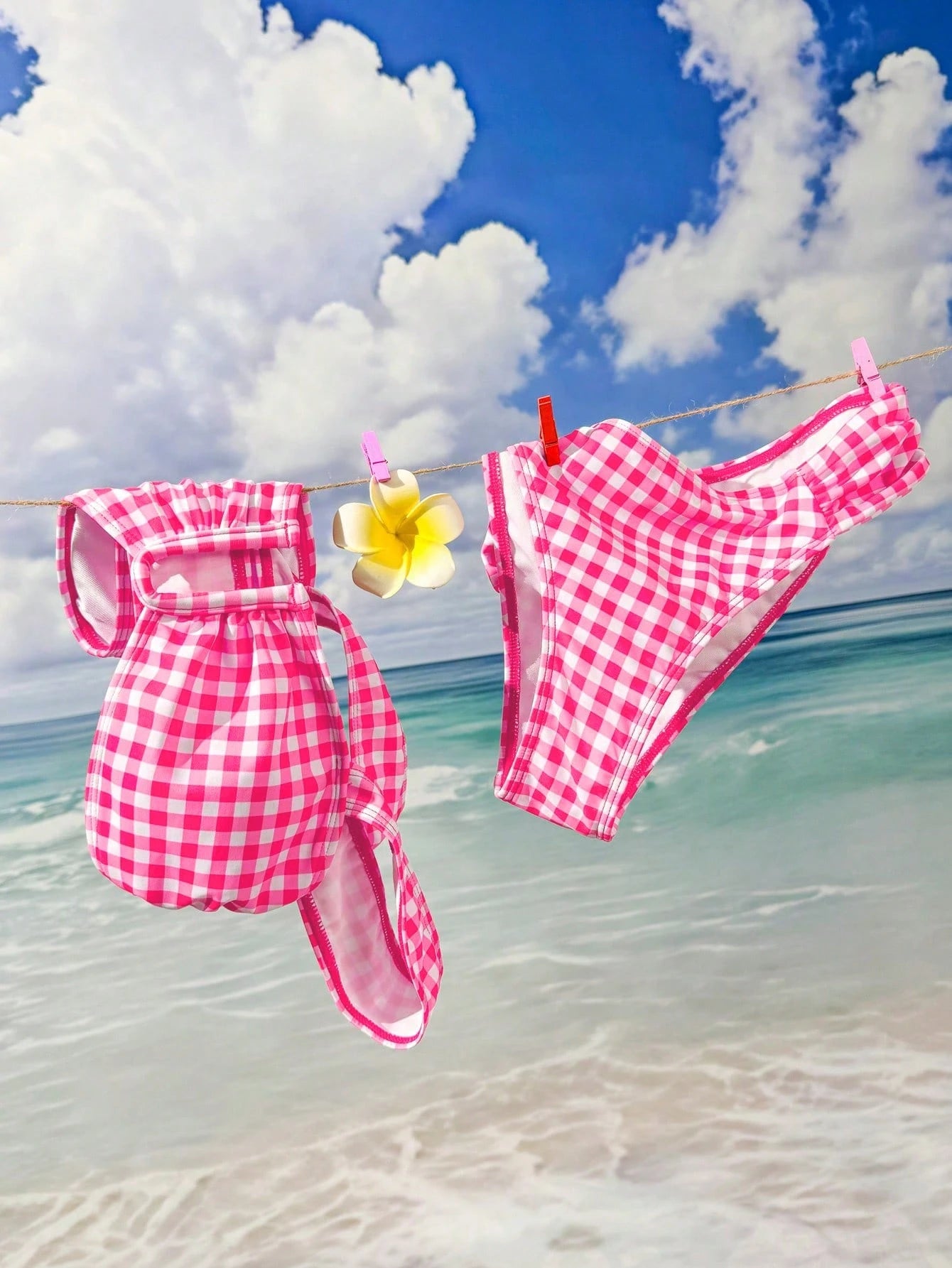 Swim Vcay Women's Summer Soft Yellow Bikini Set, U-Neck Wide Strap High Waist Ruched Two Pieces Fashionable - image 12