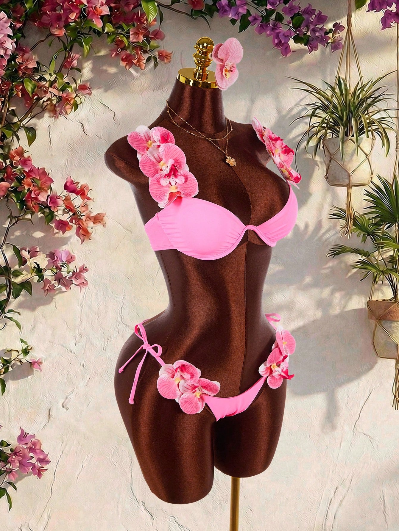Amplova Women's 3D Orchid Flower Swimwear, & Avant-Garde, Suitable