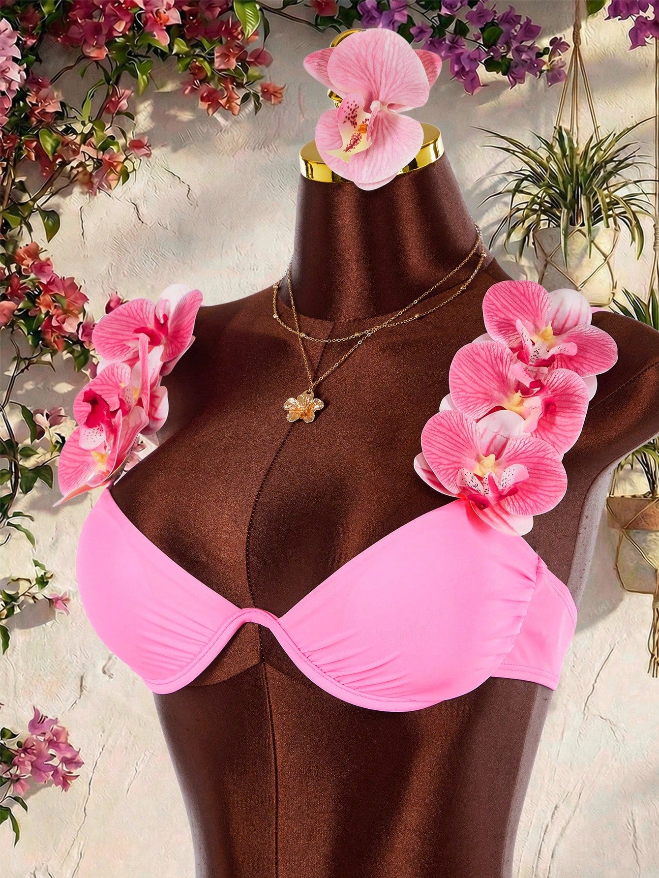 Amplova Women's 3D Orchid Flower Swimwear, & Avant-Garde, Suitable