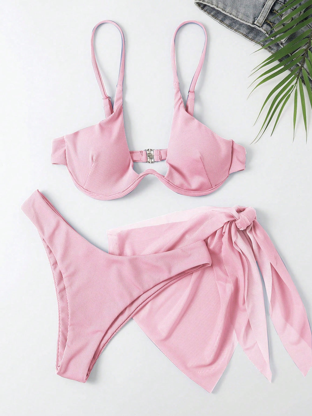 Swim SXY Summer 3pcs Bikini With Underwire, Minimalist & Fashion, Casual For Dai