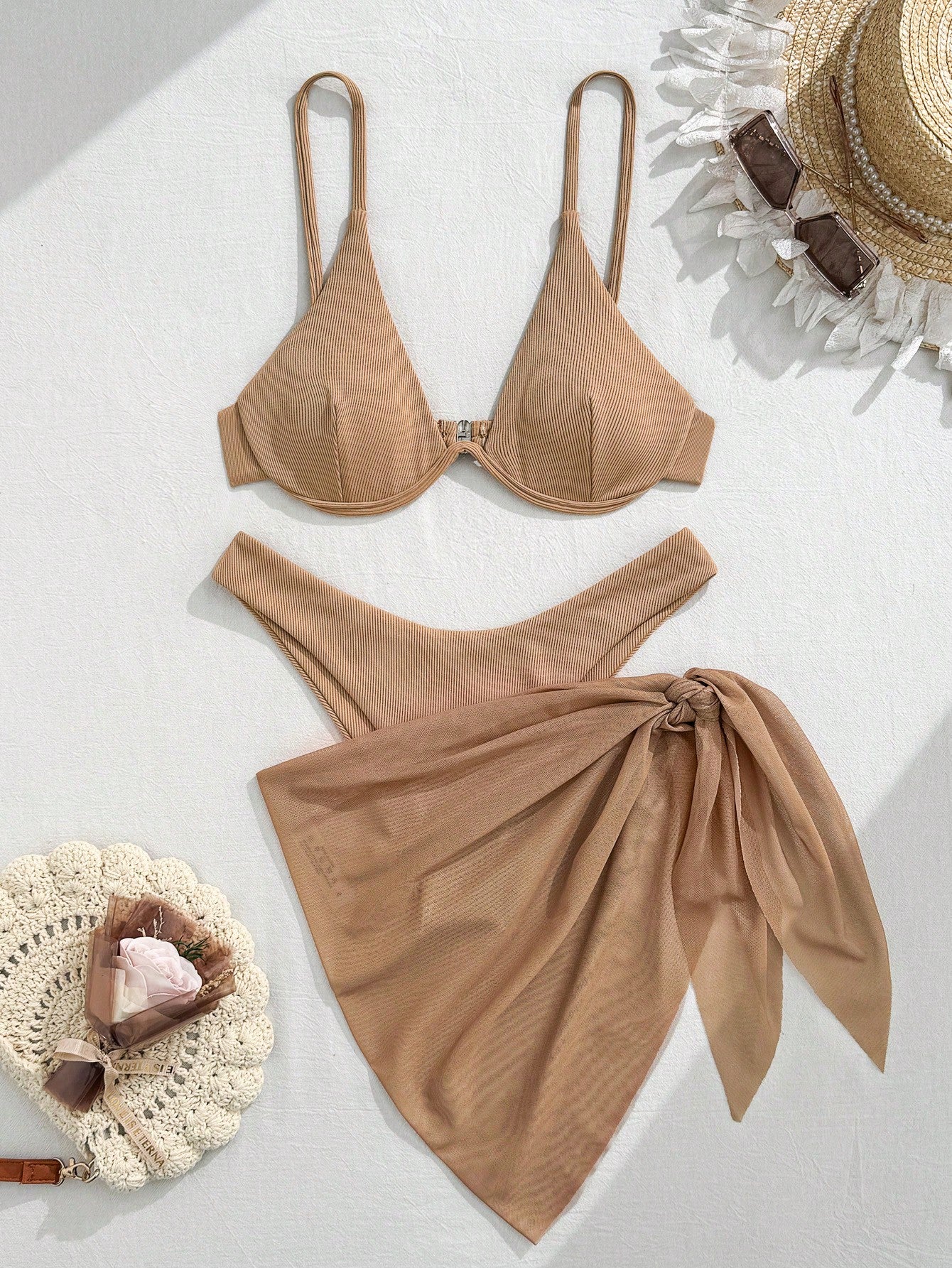 Swim SXY Summer 3pcs Bikini With Underwire, Minimalist & Fashion, Casual For Dai