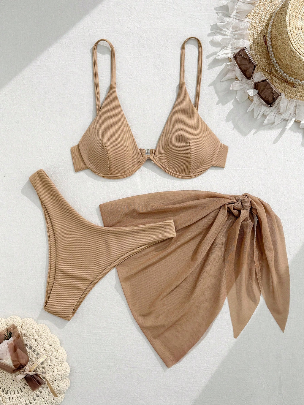 Swim SXY Summer 3pcs Bikini With Underwire, Minimalist & Fashion, Casual For Dai