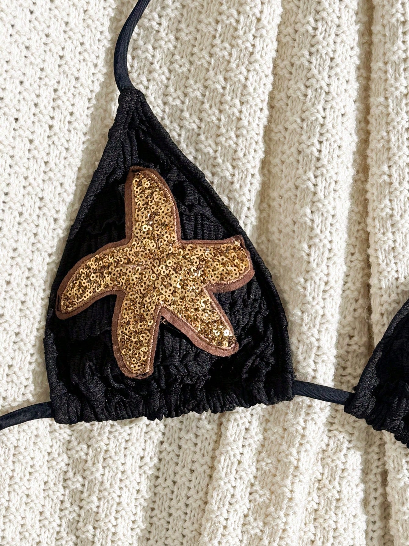 Swim SXY Summer Spring New Multi-Color Goose Yellow Textured Fabric Ocean Starfi