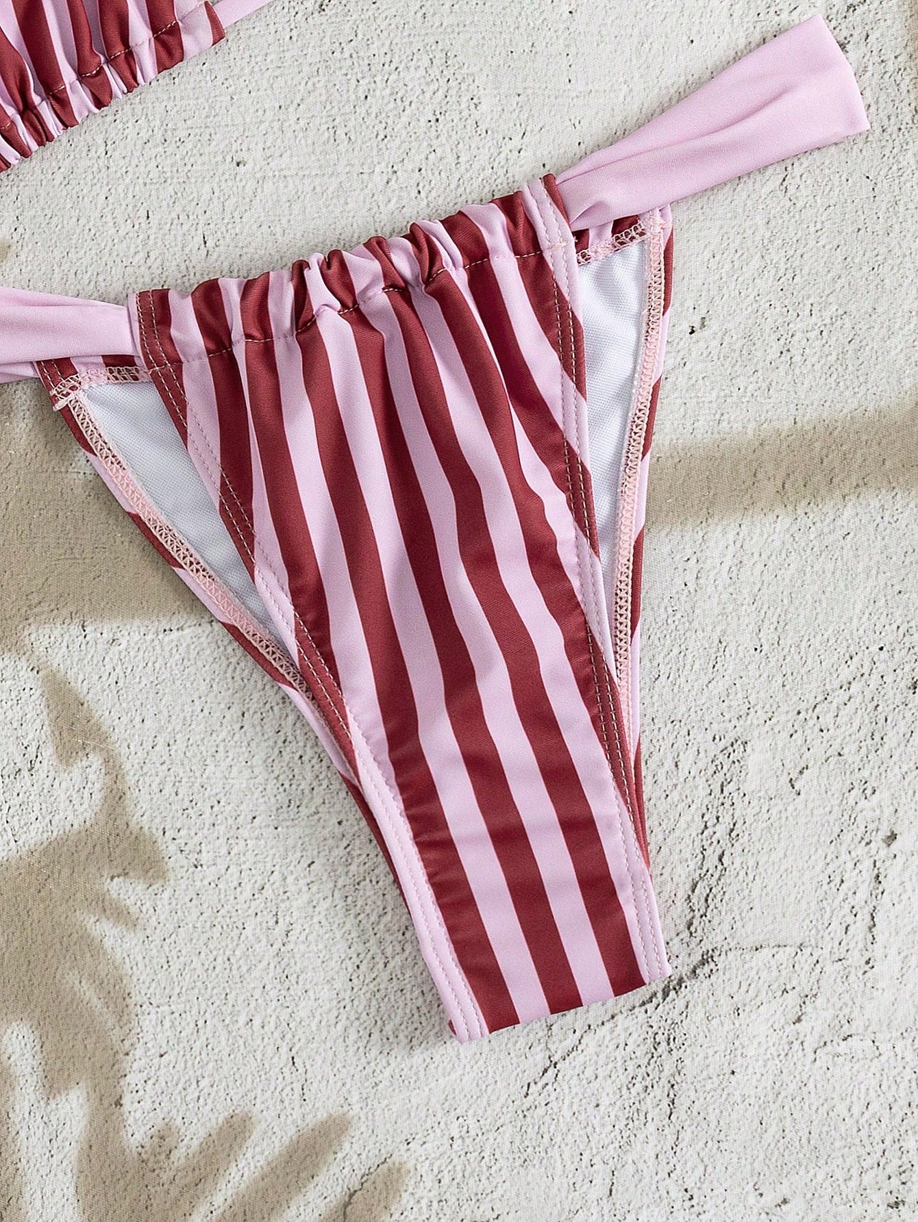 Women's Sexy Blue & Brown Polka Dot Bikini Set, Suitable For Beach,
