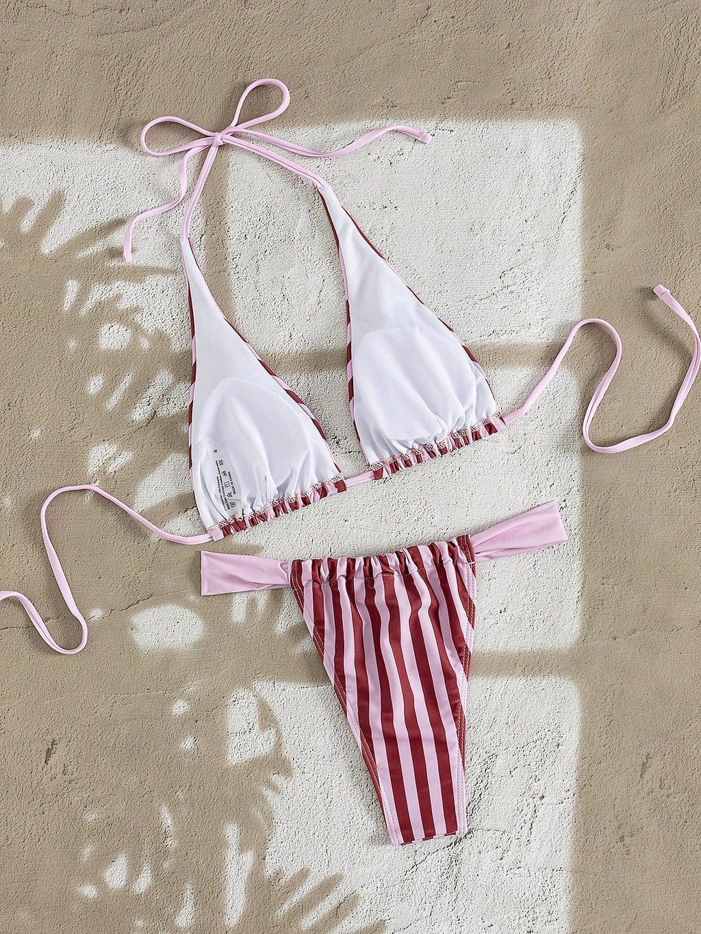 Women's Sexy Blue & Brown Polka Dot Bikini Set, Suitable For Beach,