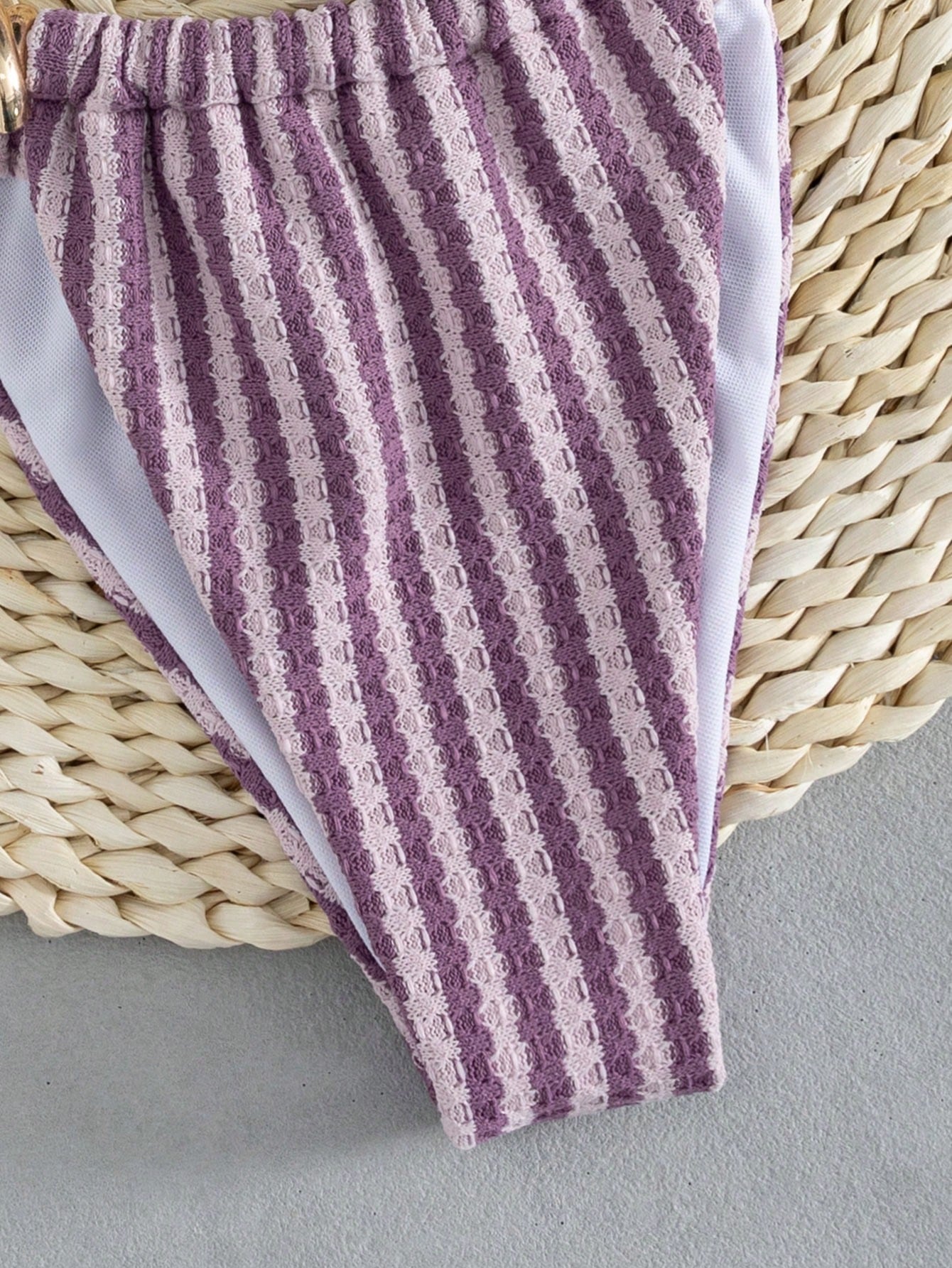 Swim Vcay Women's Spring/Summer Beach Striped Jacquard Fabric Color