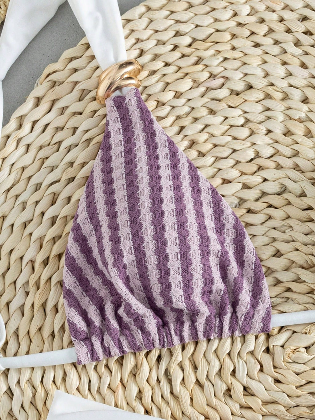 Swim Vcay Women's Spring/Summer Beach Striped Jacquard Fabric Color