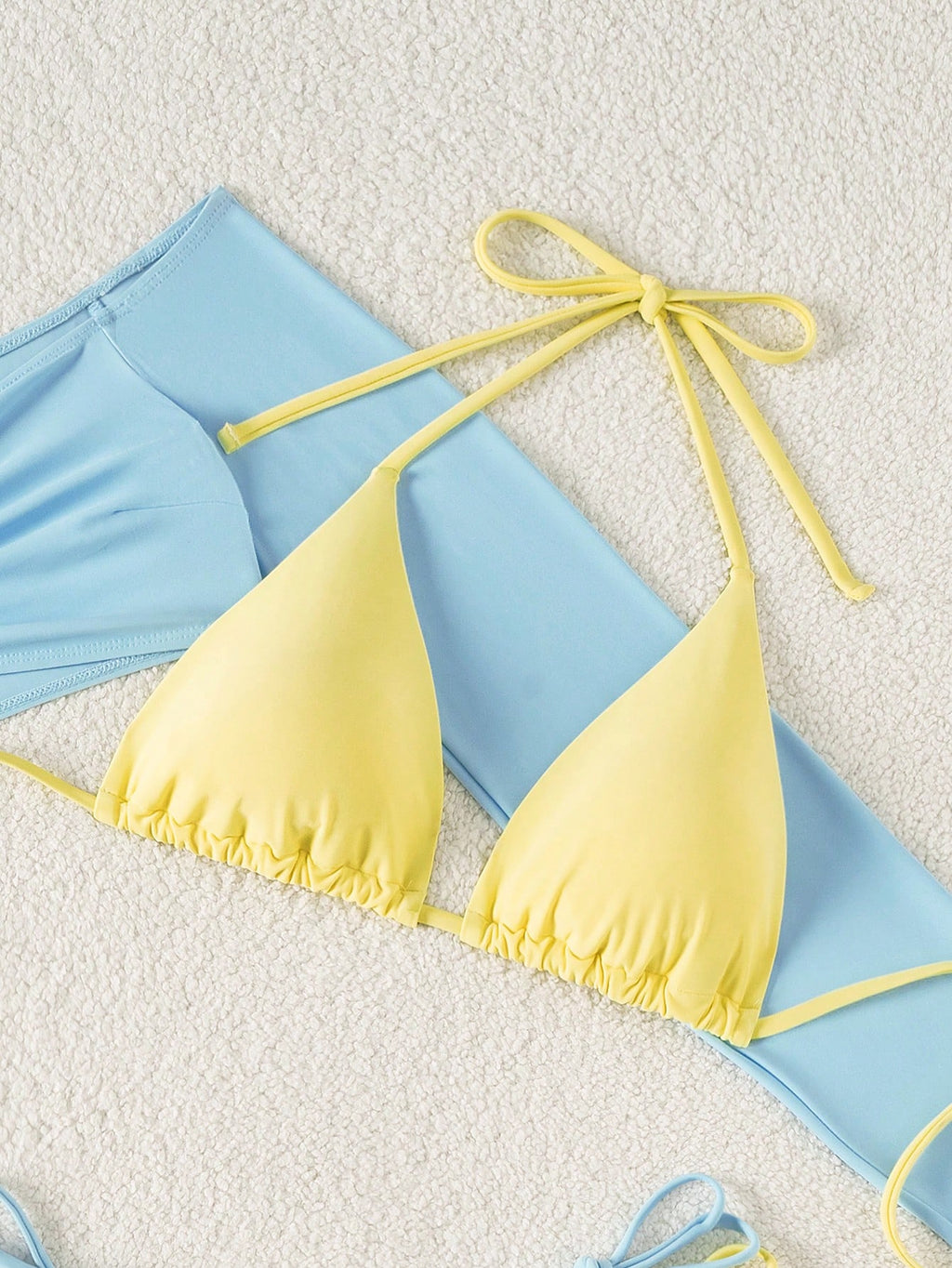 Sirith Women's New Striped Print Viral 3 PiecesSwimsuit Set, Fashionable Sexy Be