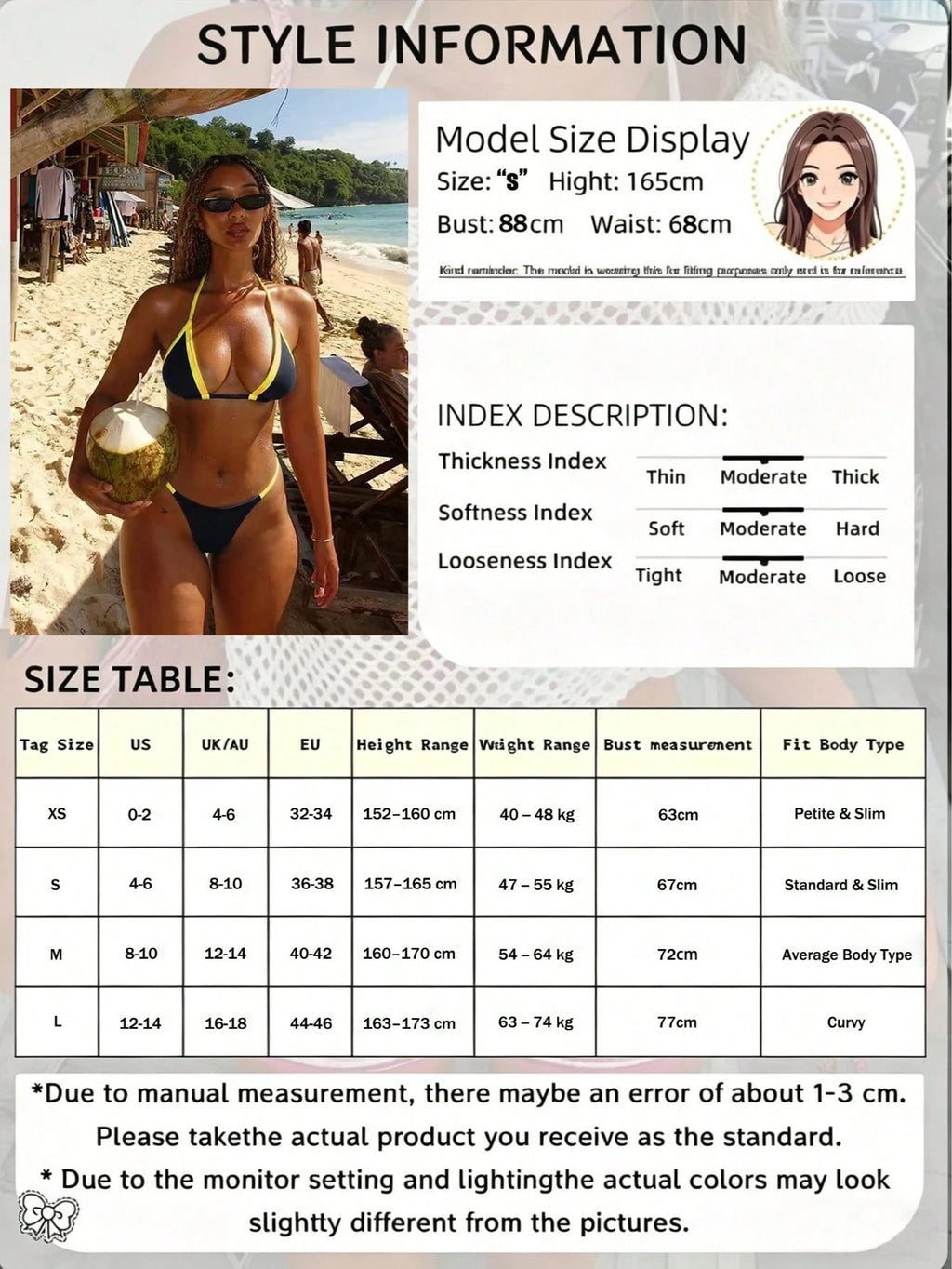 Women's Black And Yellow Bikini 2-Piece Set, Fashionable Elegant